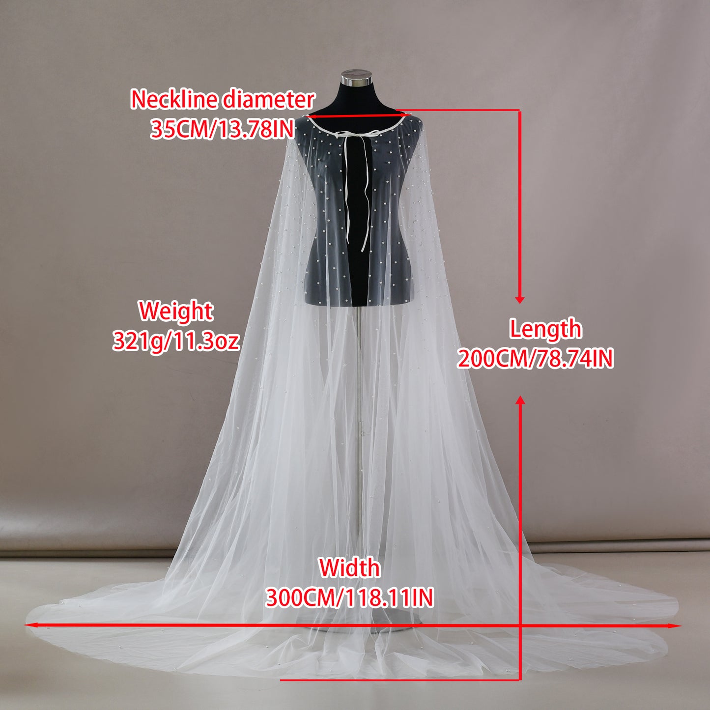 VG17-I white pearl mesh shawl