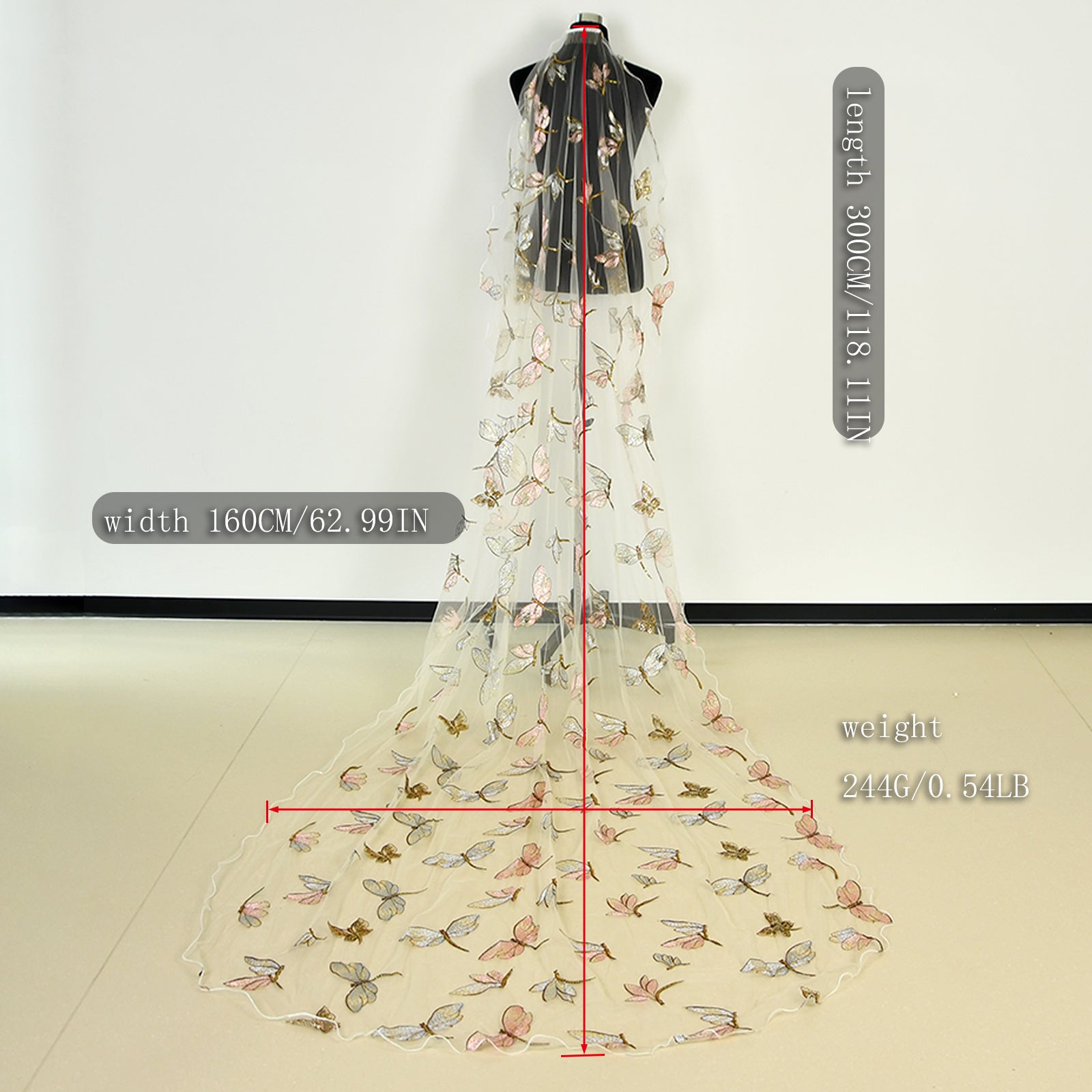 M44-Y ivory mesh flower hair comb