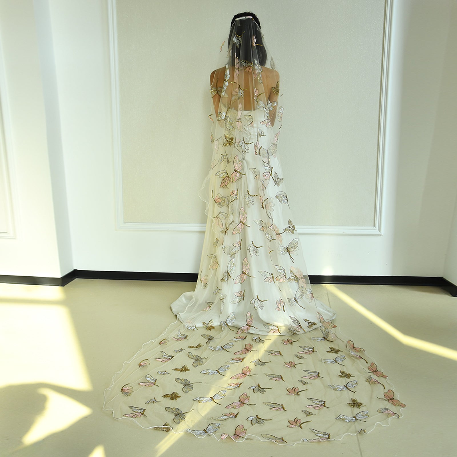 M44-Y ivory mesh flower hair comb