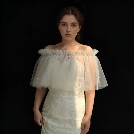 VG112-W-1 black pearl mesh shawl