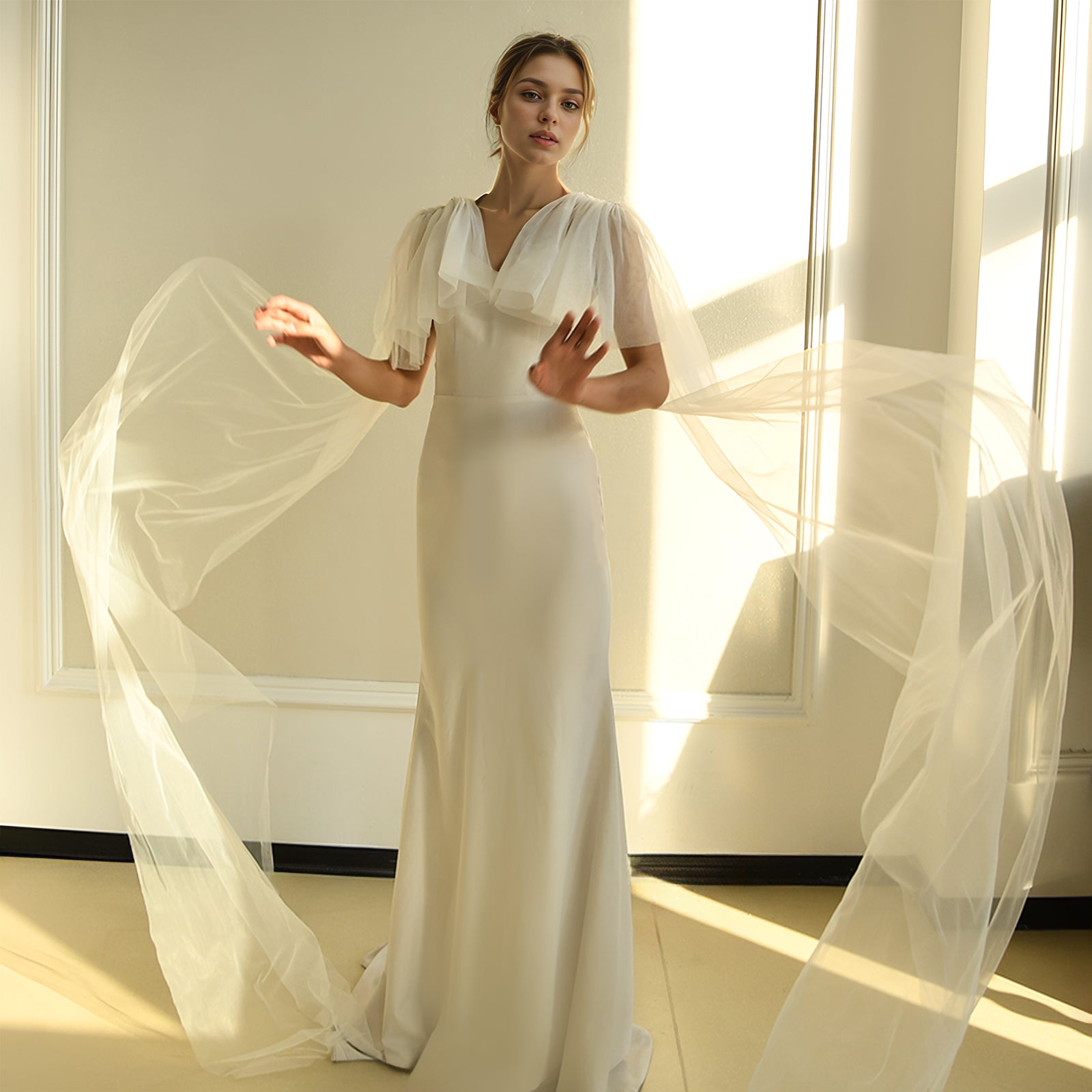 MG06-I white mesh veil