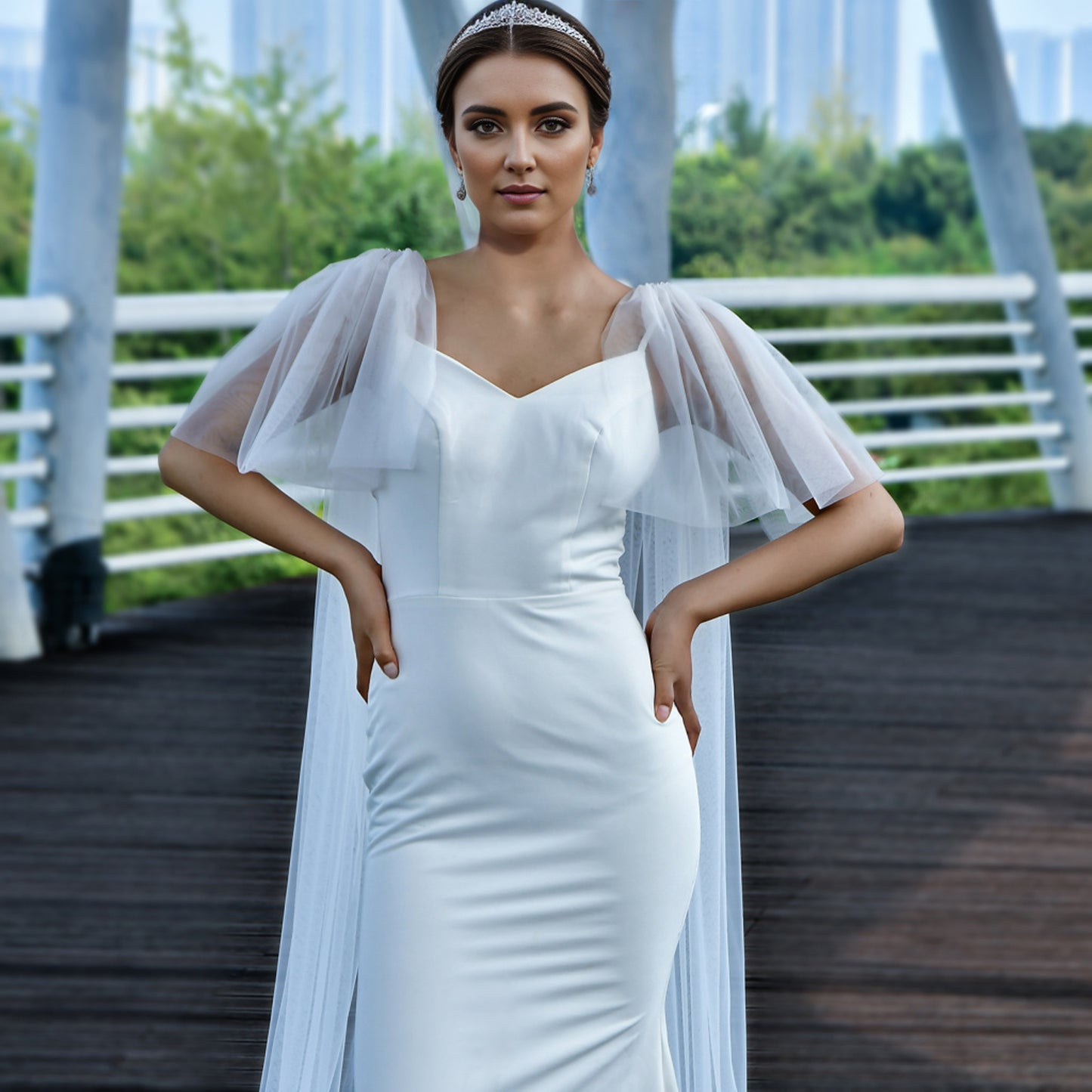 MG06-I white mesh veil