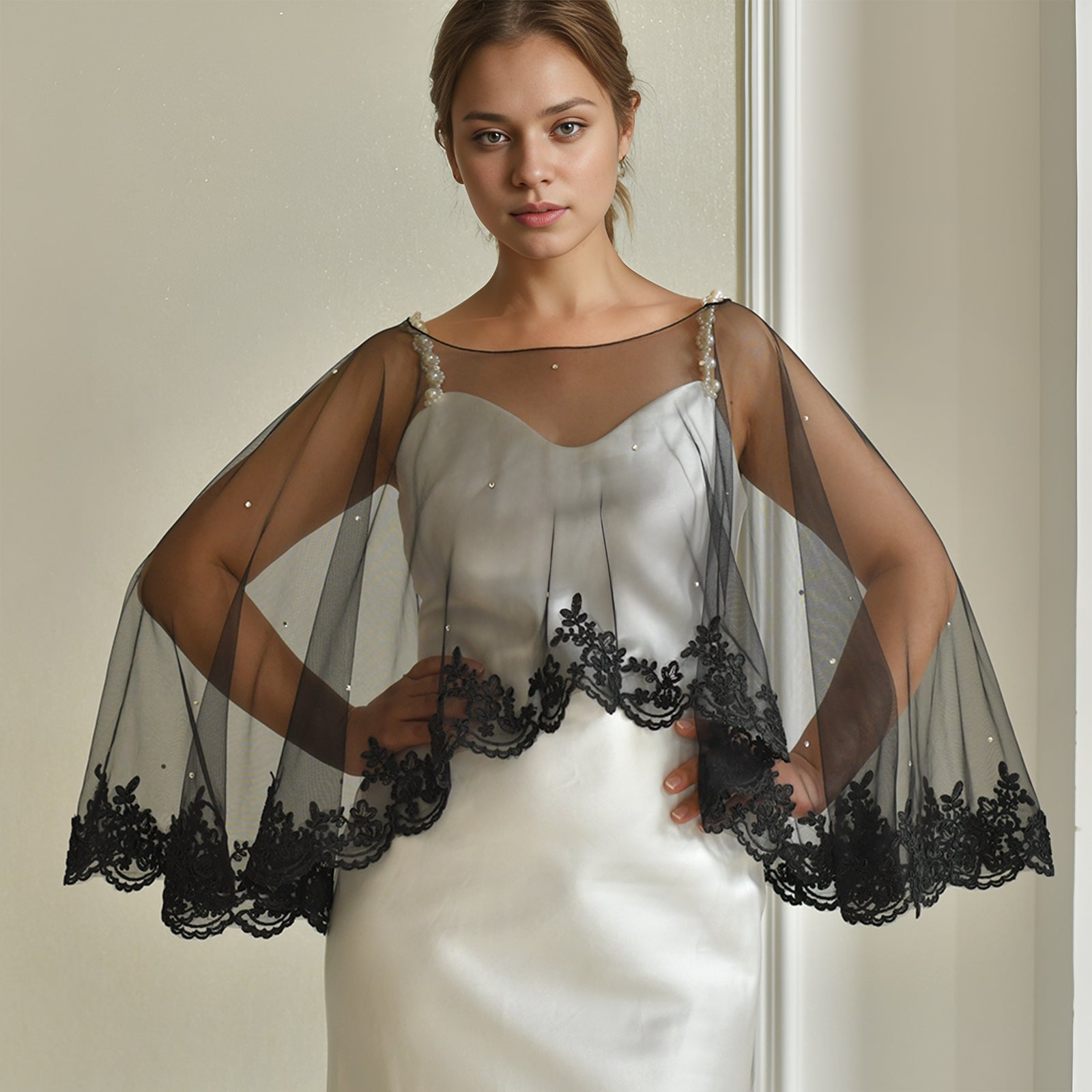 MG08 black mesh veil