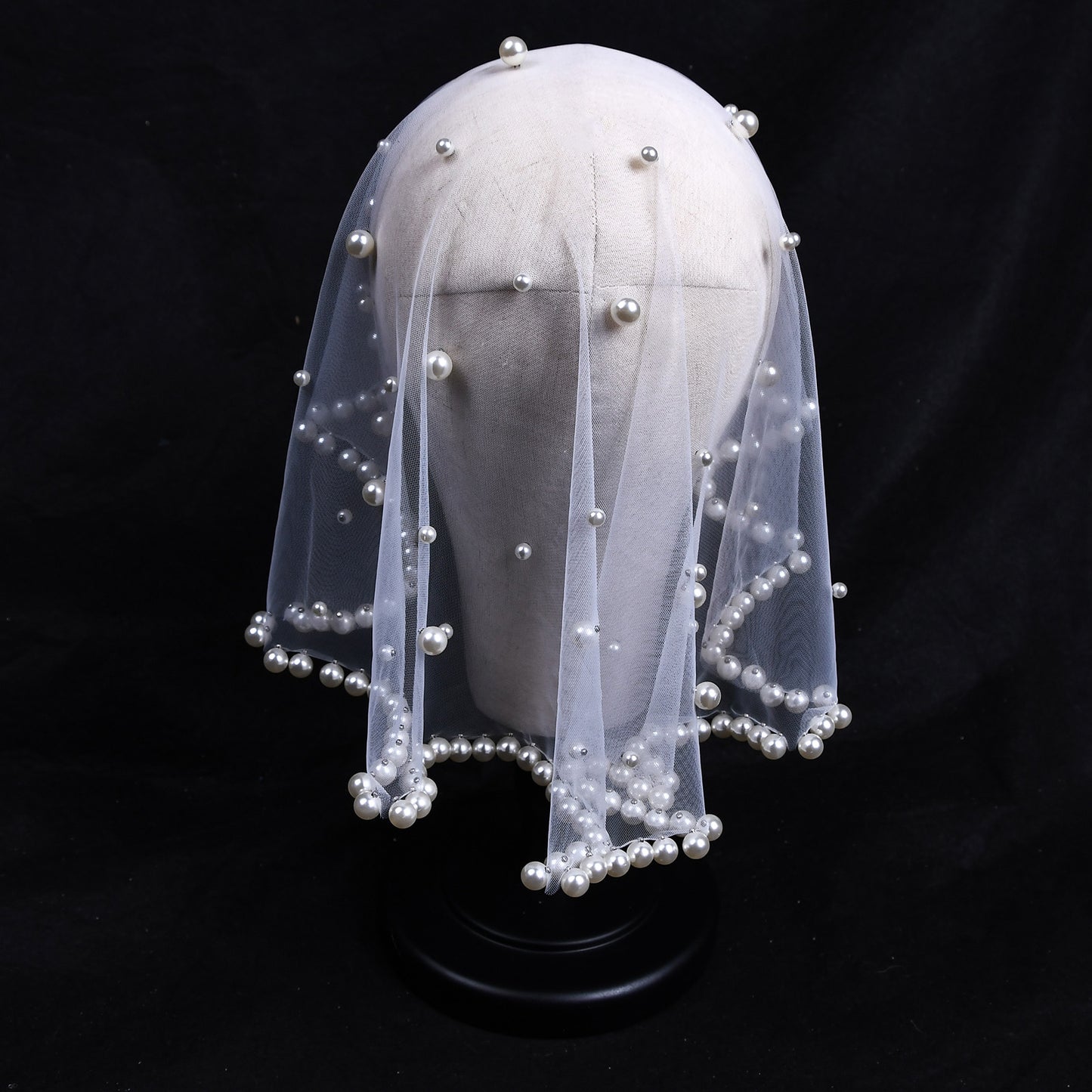 VA10-I white pearl mesh hair comb