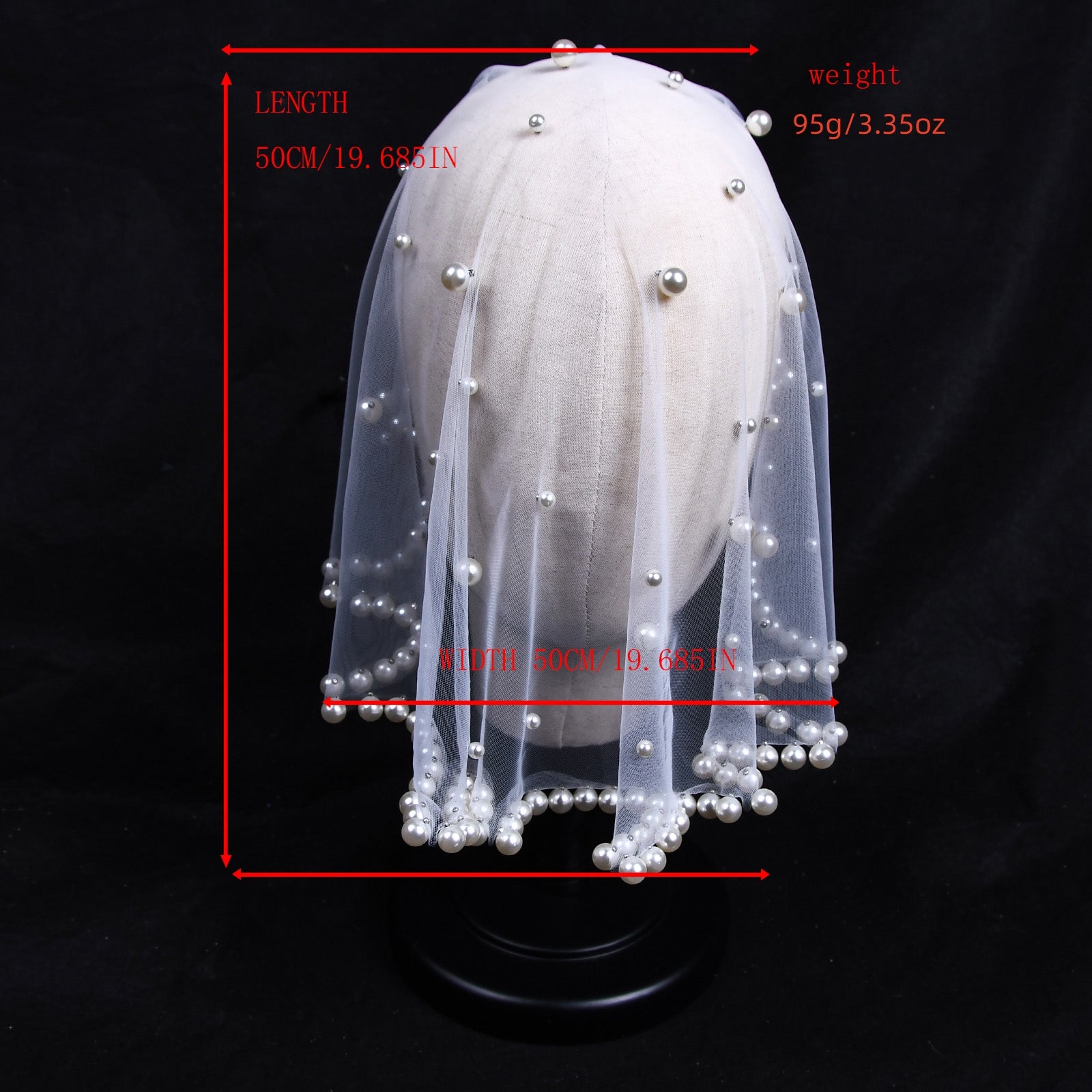 VA10-I white pearl mesh hair comb