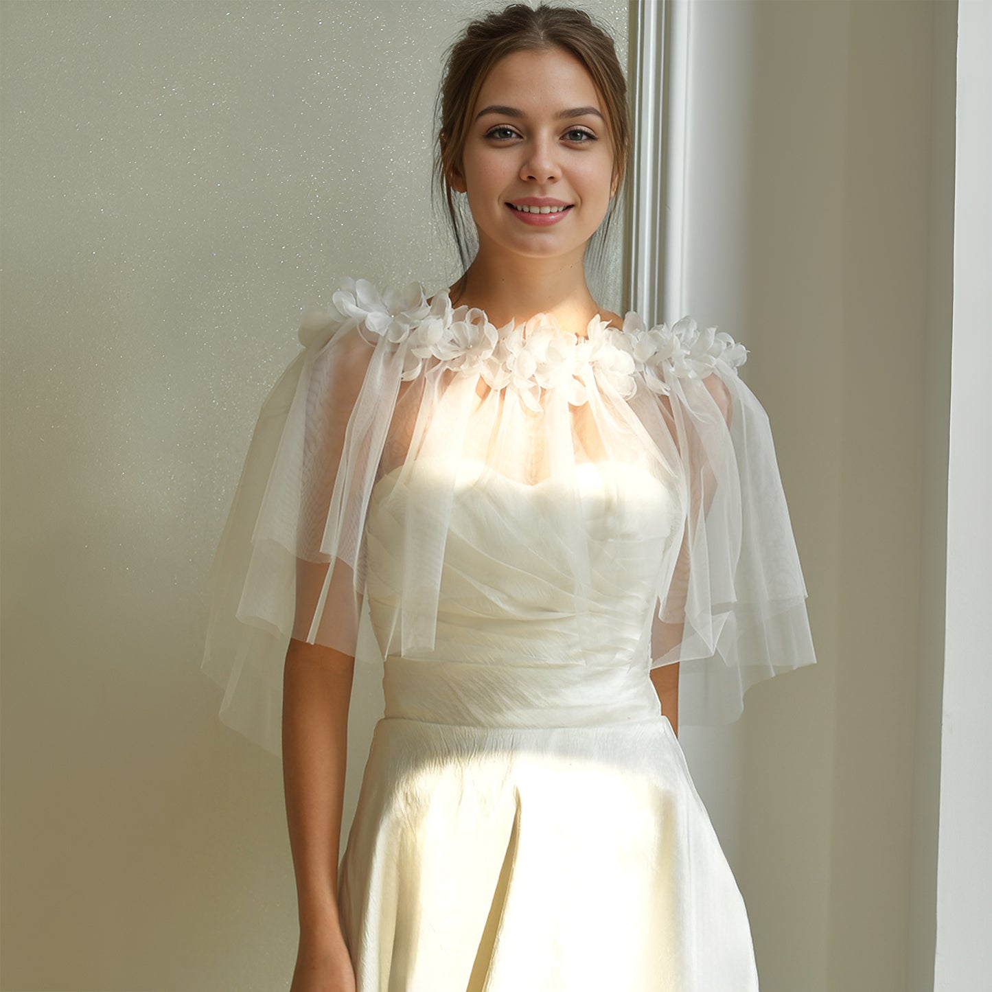 MG57-I ivory mesh veil