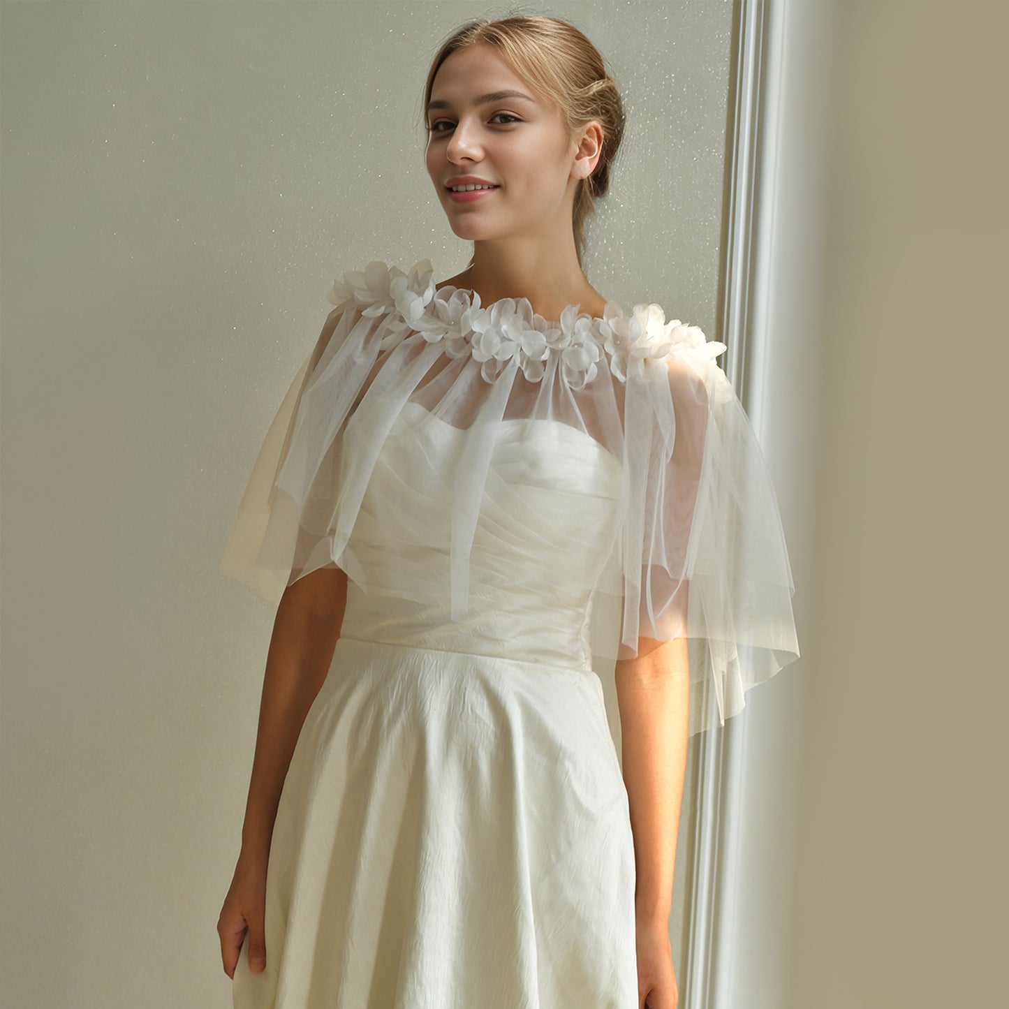 MG57-I ivory mesh veil