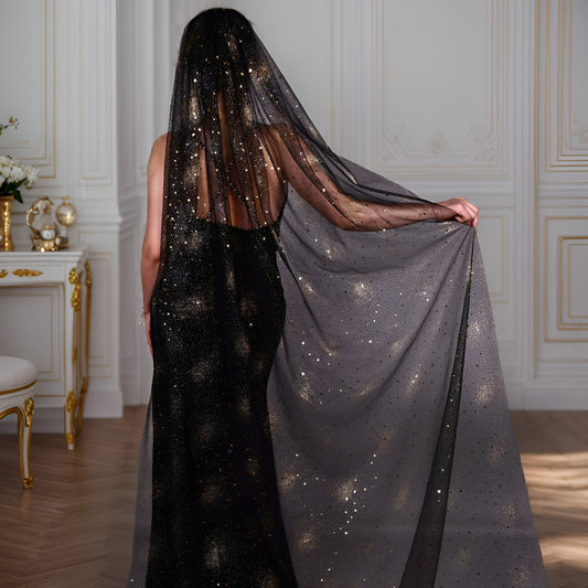 V220-Y3 black mesh veil