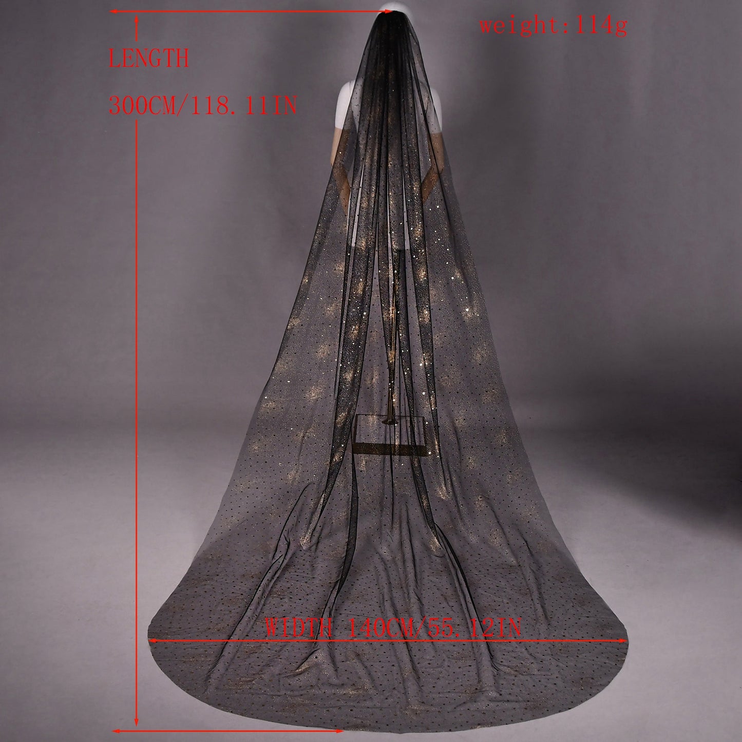 V220-Y3 black mesh veil