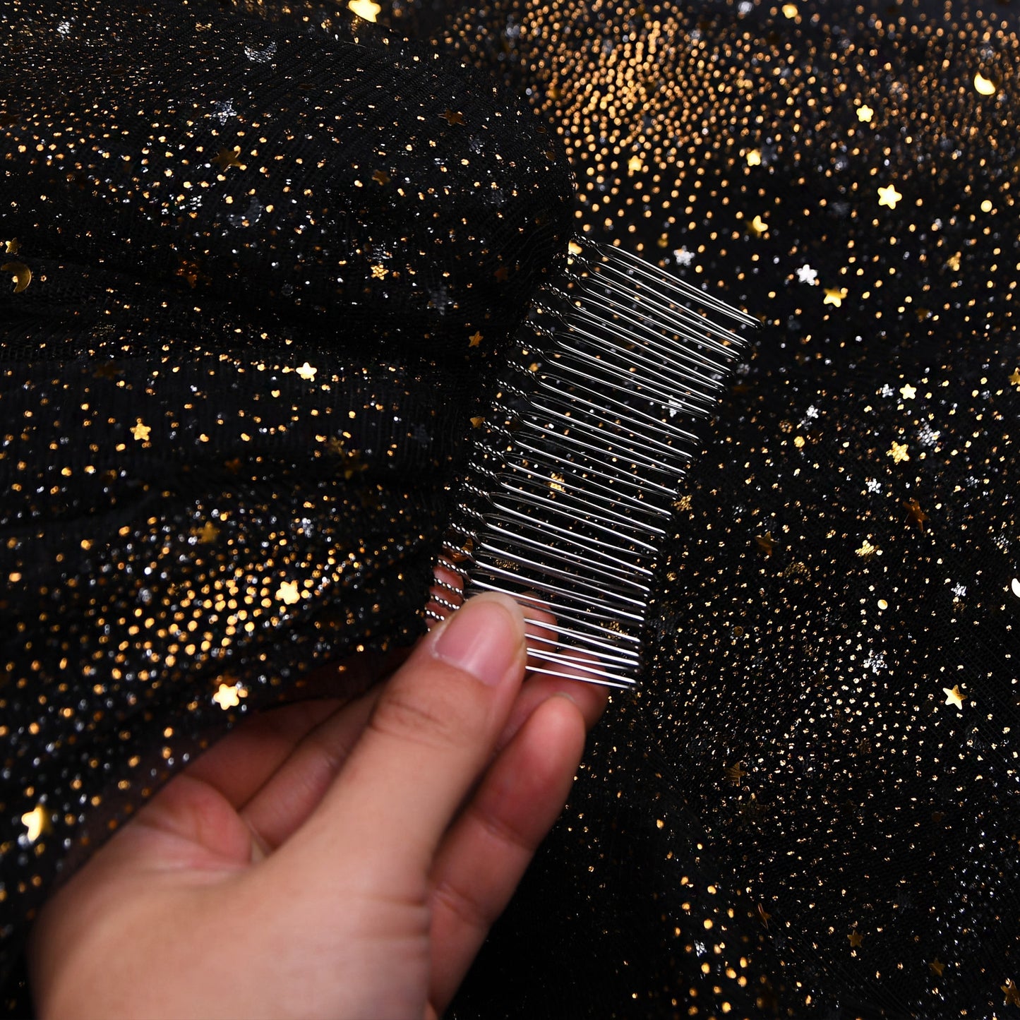 V220-Y3 black mesh veil