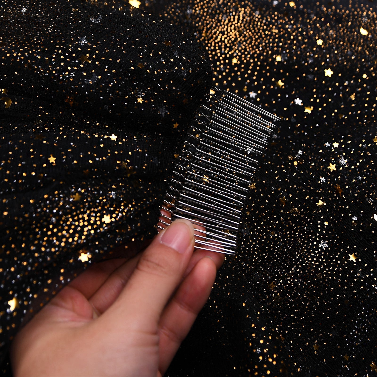 V220-Y3 black mesh veil