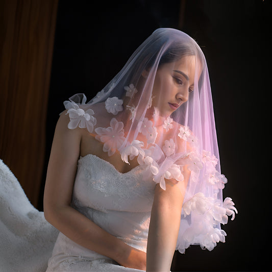 V230-I ivory mesh veil