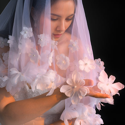 V230-I ivory mesh veil