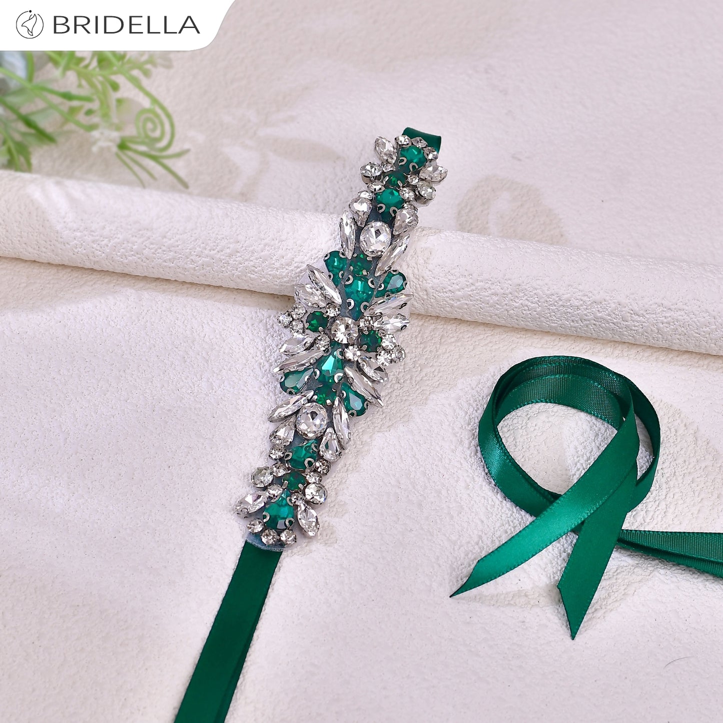 BS160KL green rhinestone belt