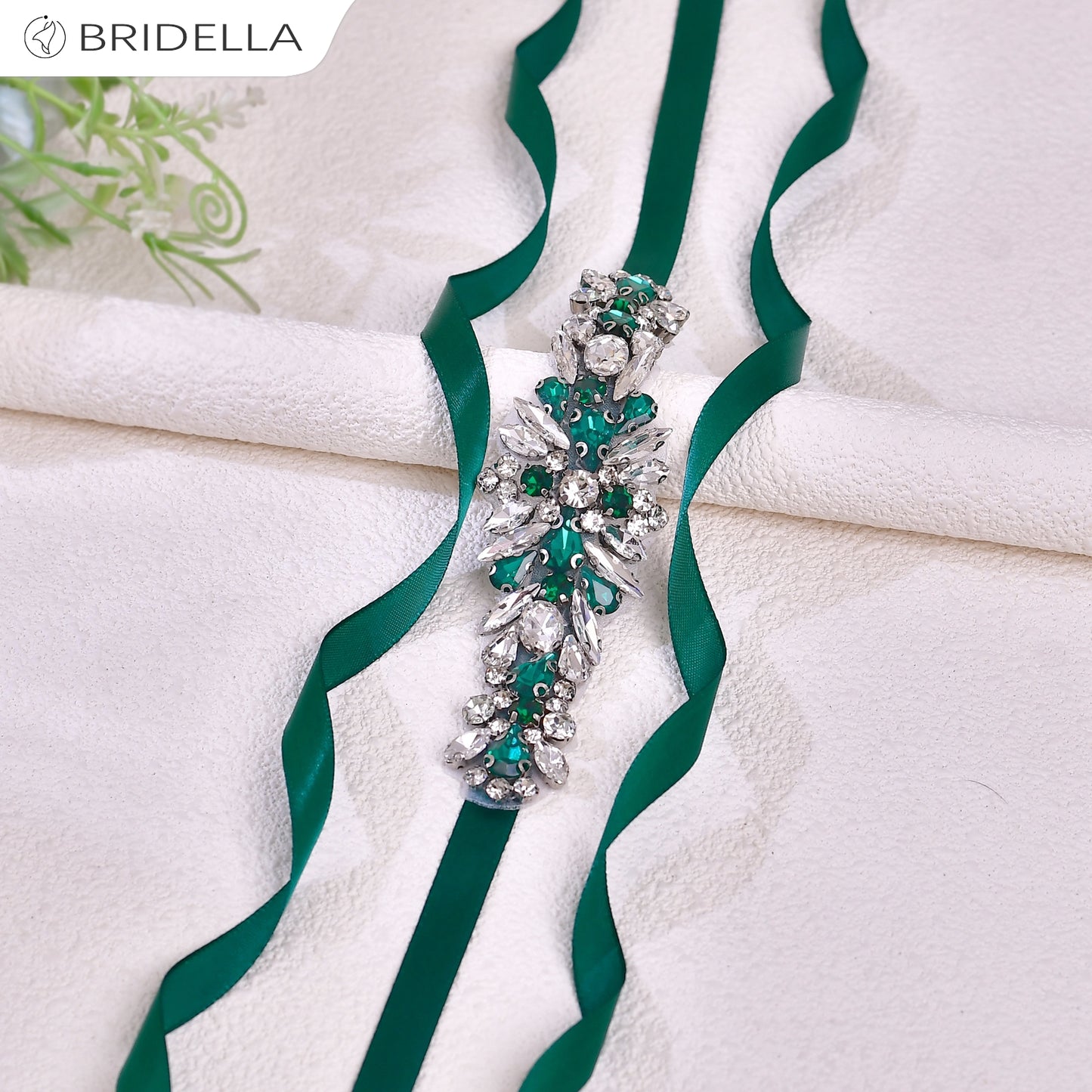 BS160KL green rhinestone belt