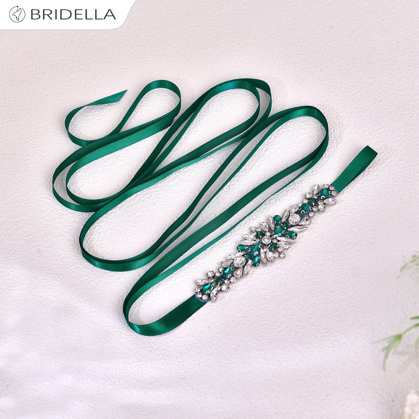 BS160KL green rhinestone belt