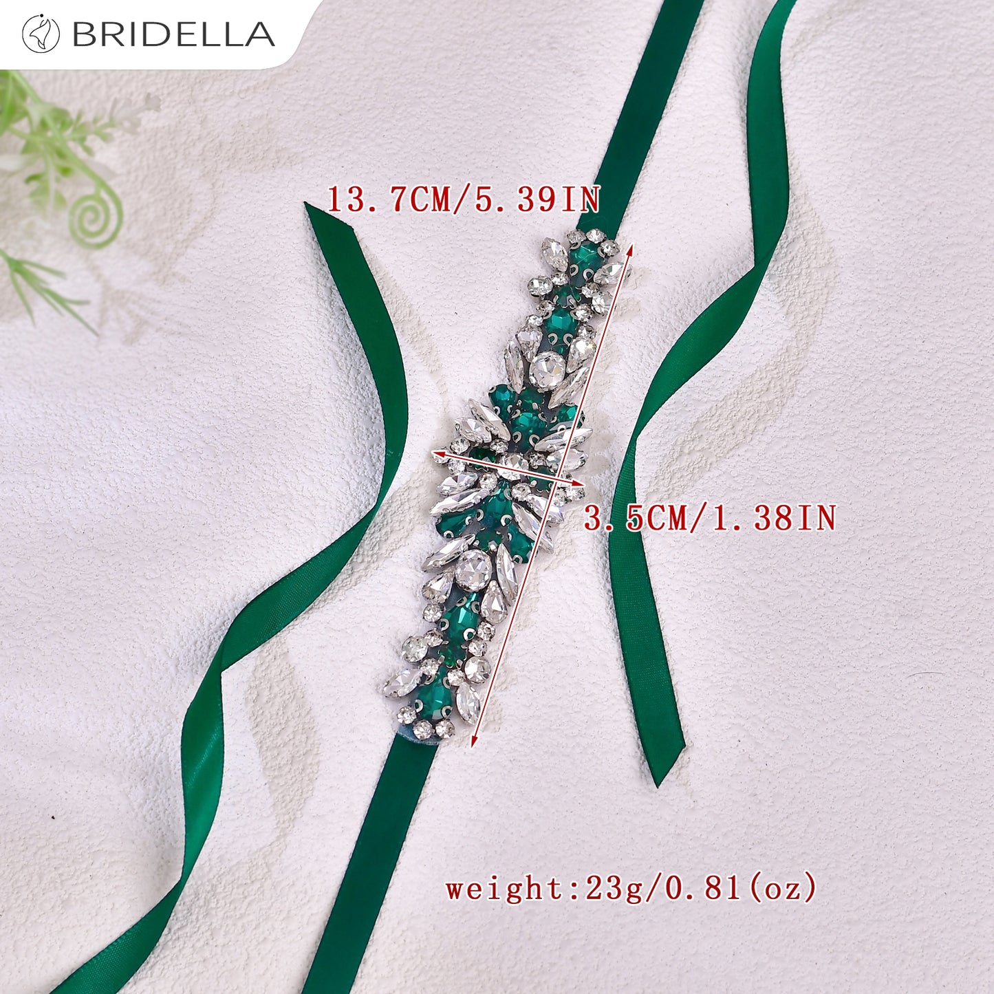 BS160KL green rhinestone belt