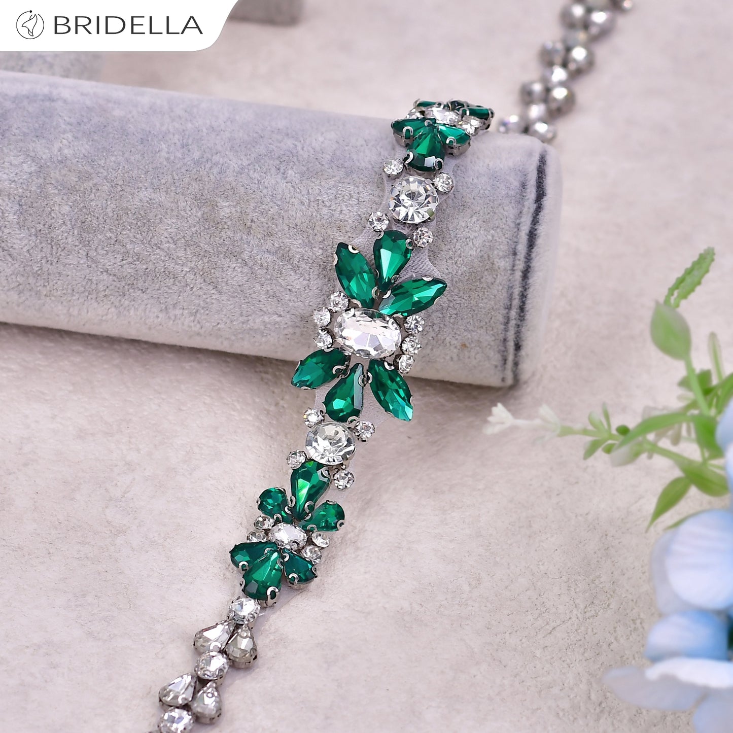 BS163KL green rhinestone belt