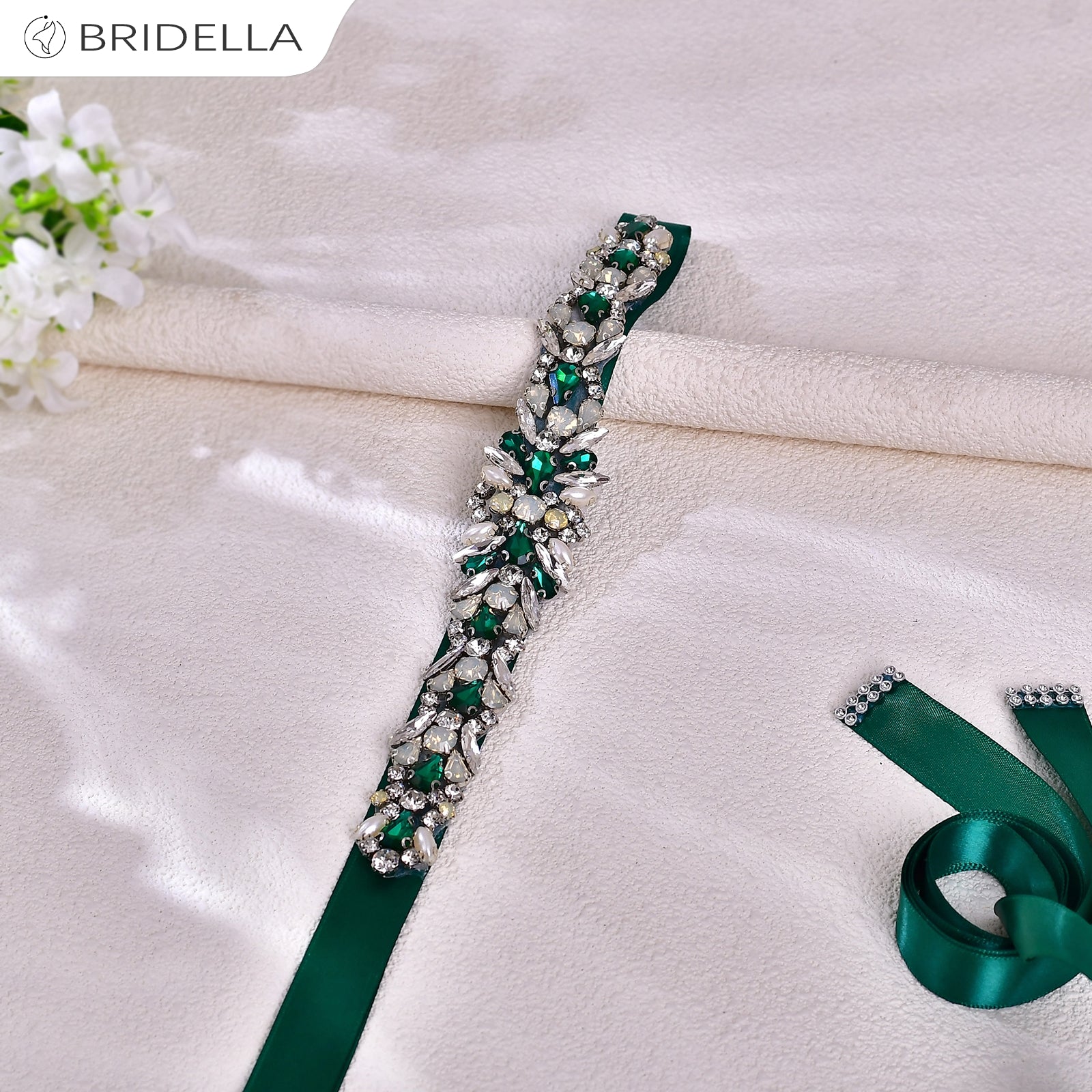 BS57KL green rhinestone belt