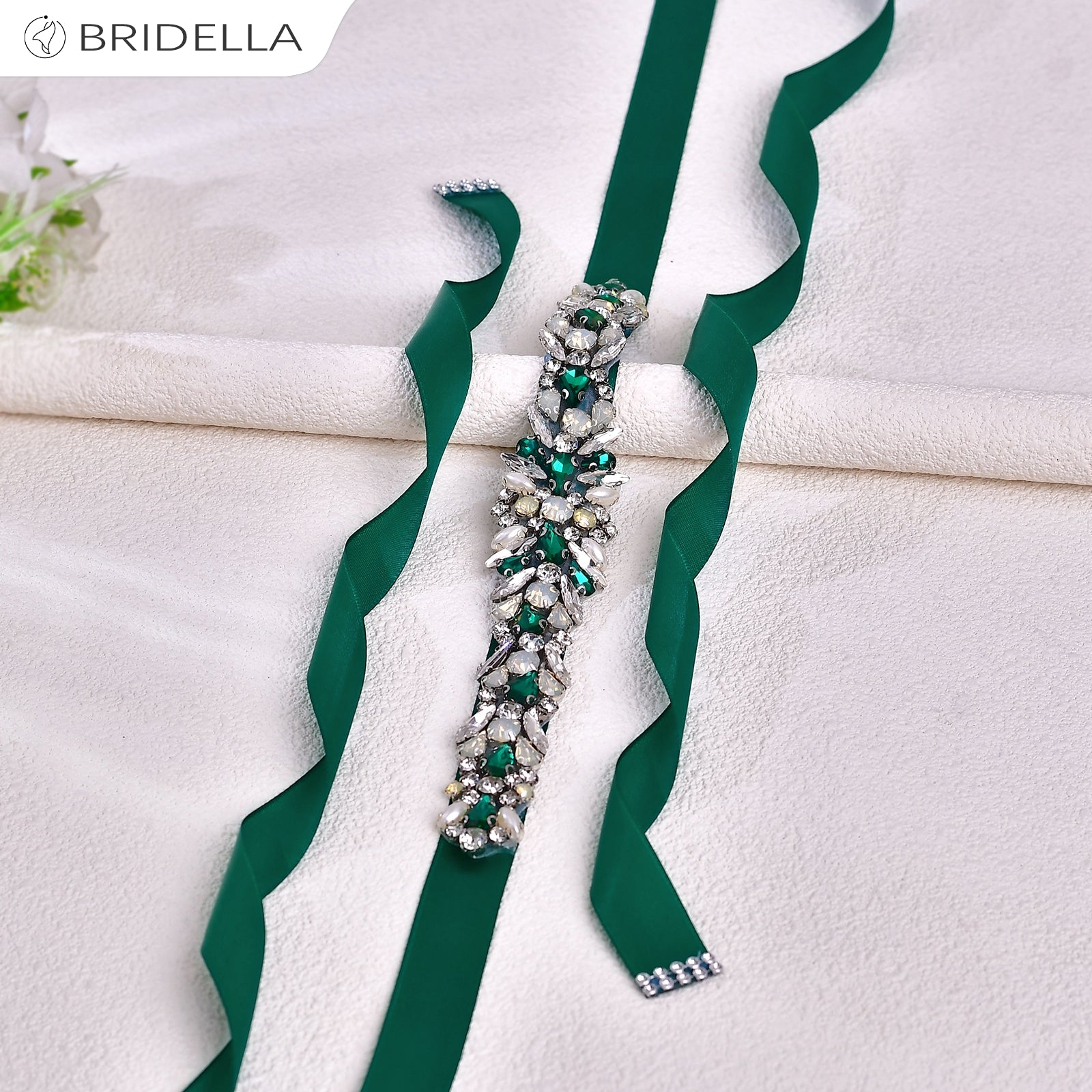 BS57KL green rhinestone belt