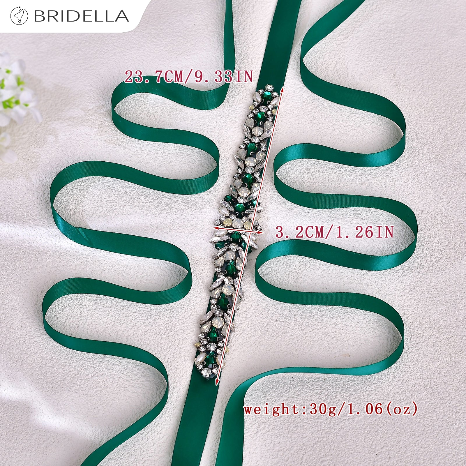 BS57KL green rhinestone belt