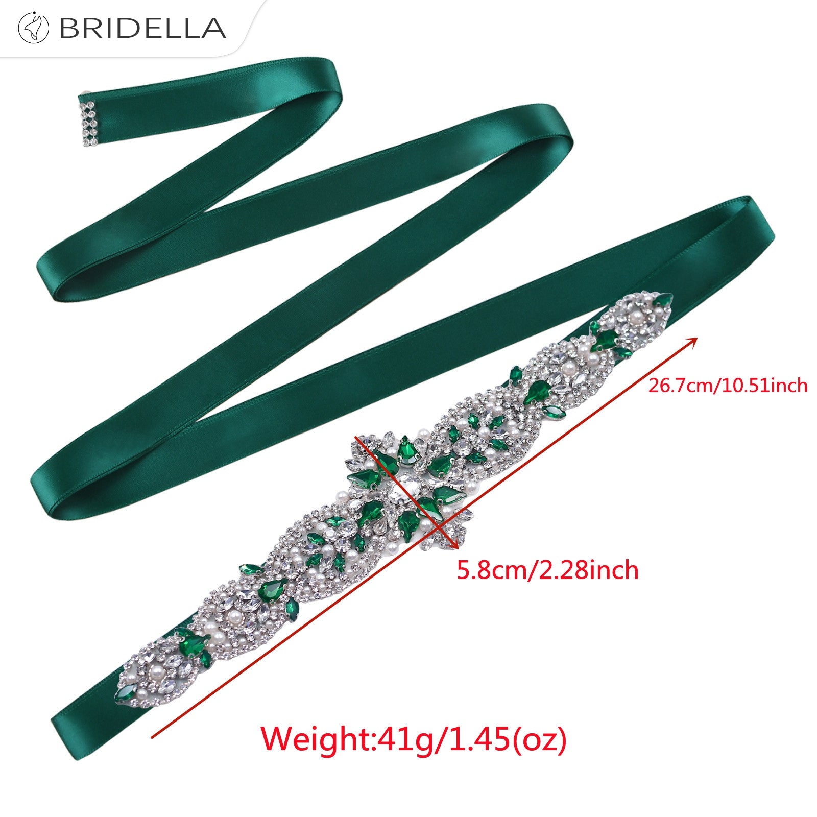 BS84KL green rhinestone pearl belt
