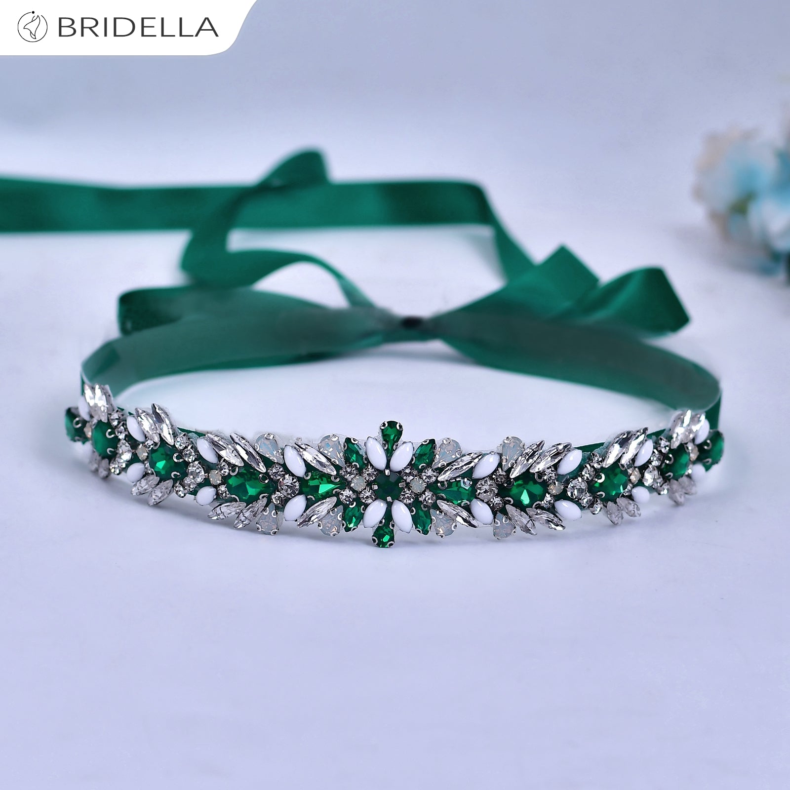 BS476KL green rhinestone belt