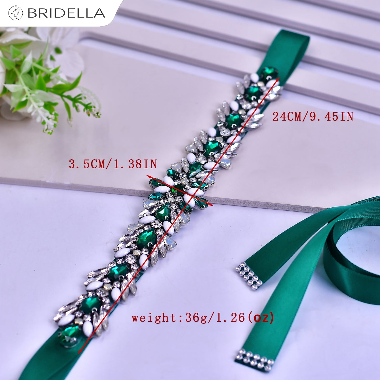 BS476KL green rhinestone belt