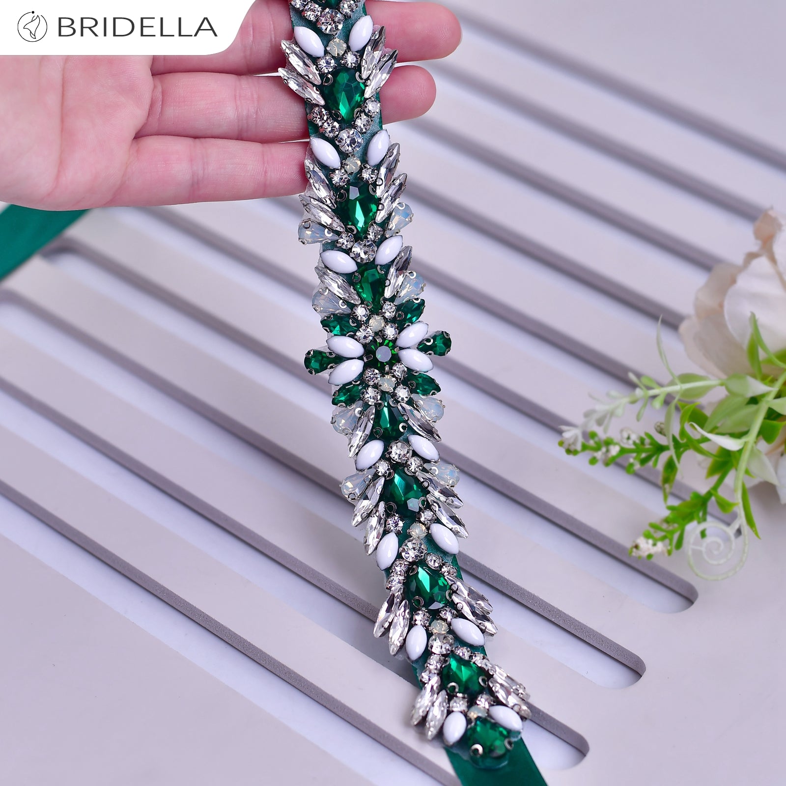 BS476KL green rhinestone belt
