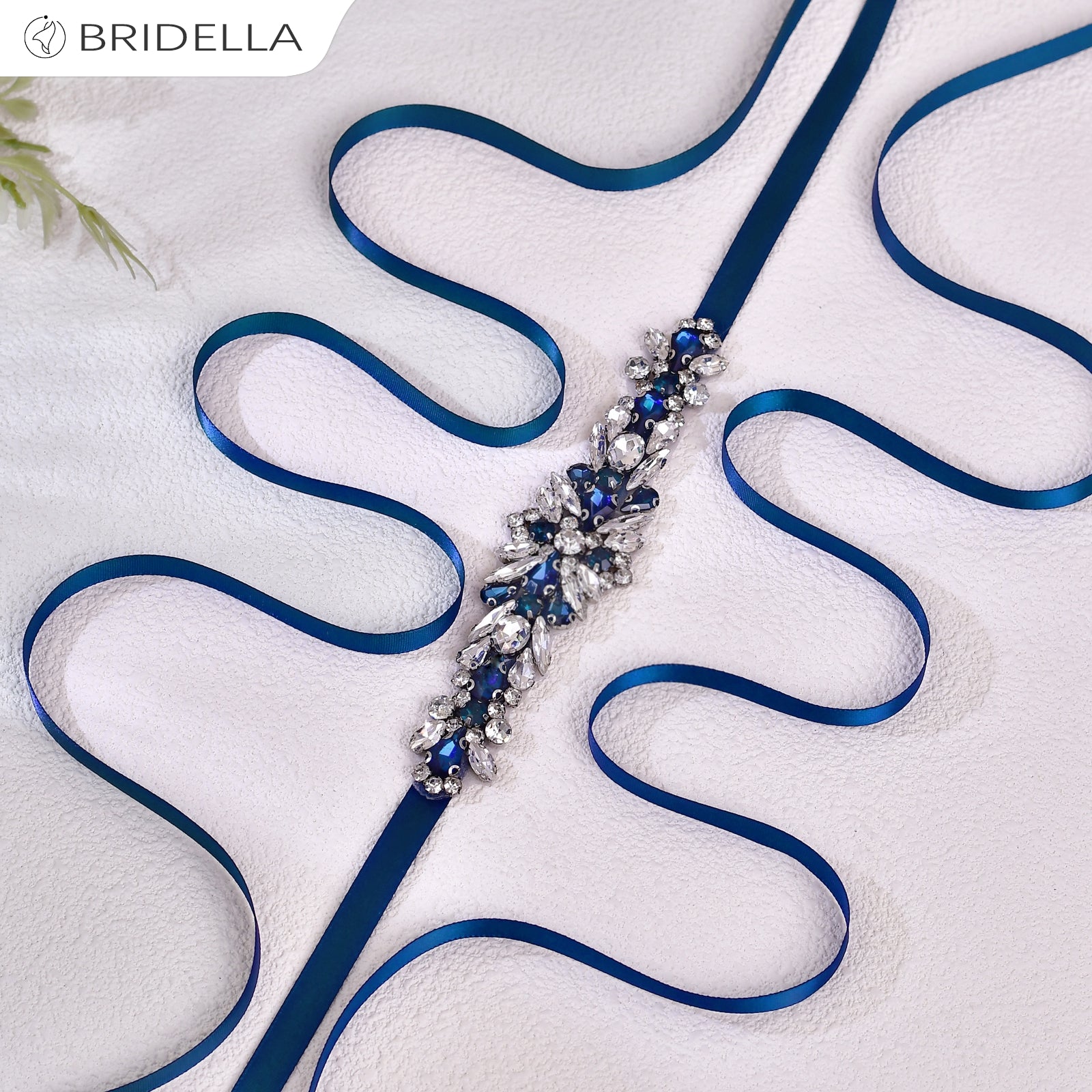 BS160ML navy rhinestone belt