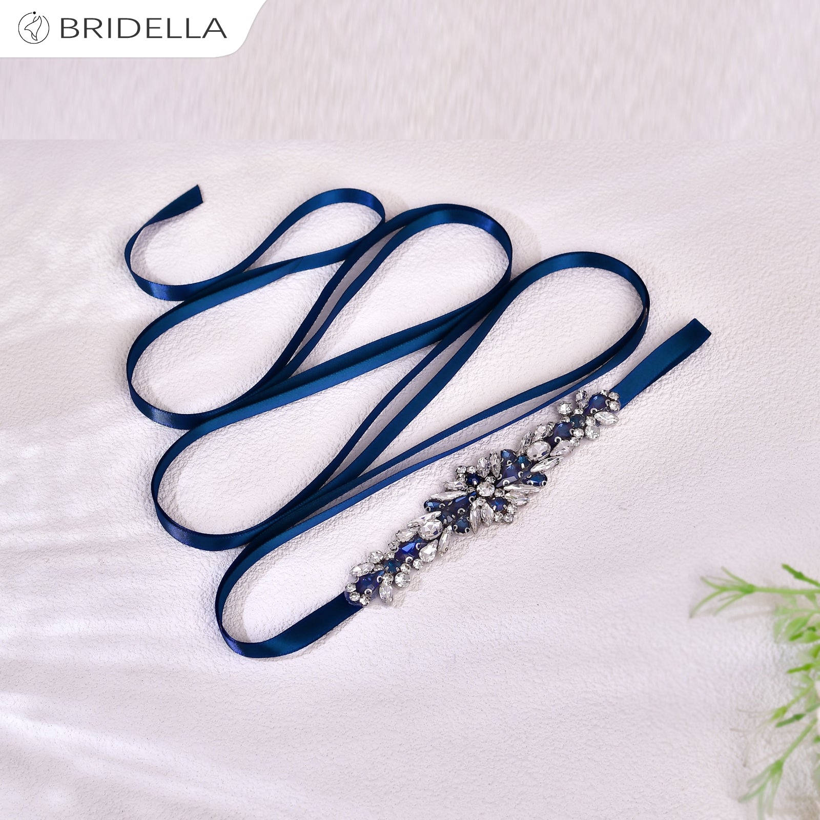 BS160ML navy rhinestone belt