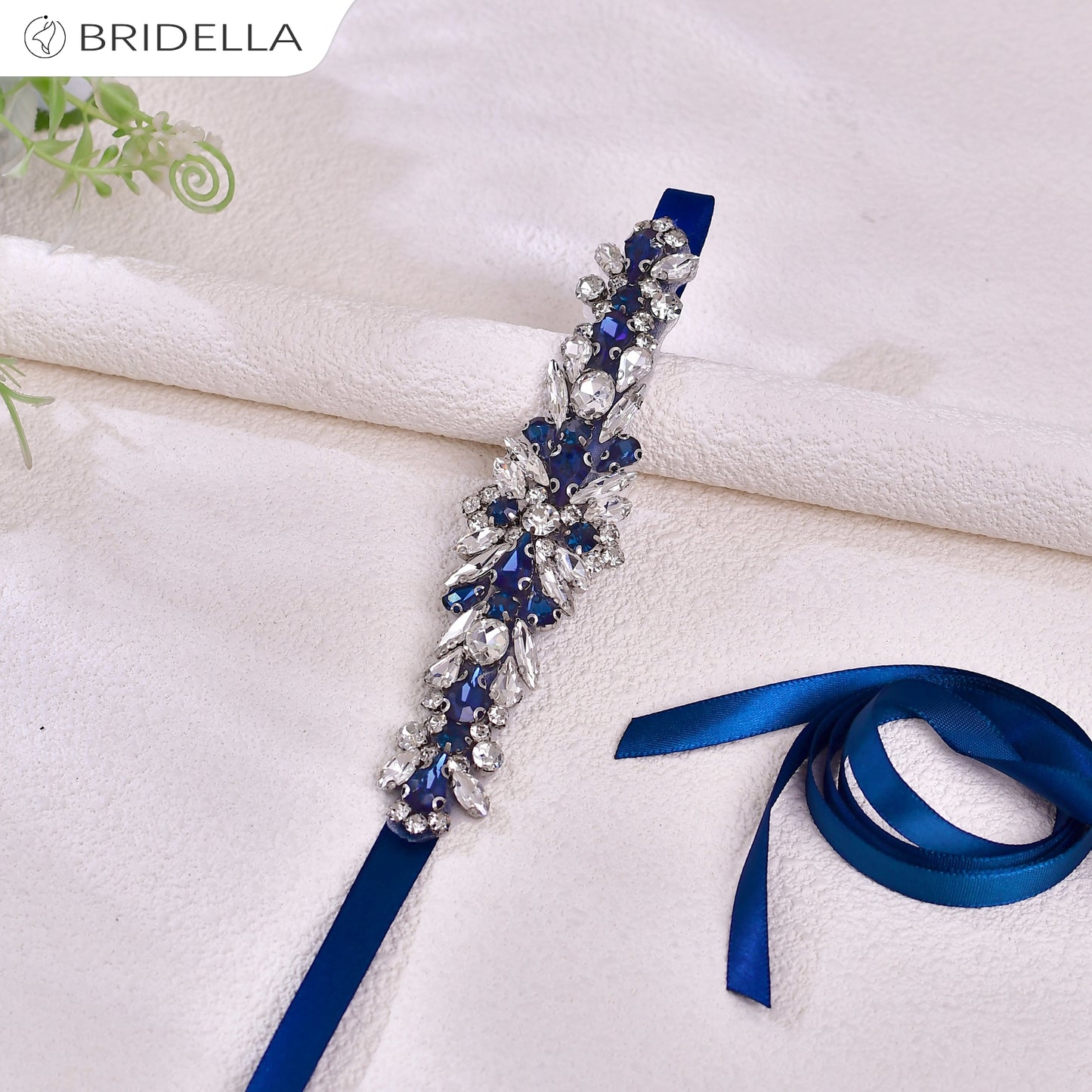 BS160ML navy rhinestone belt