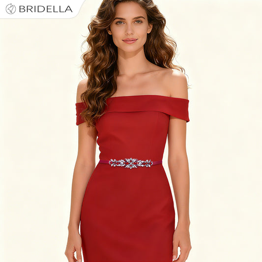 BS160R red rhinestone belt