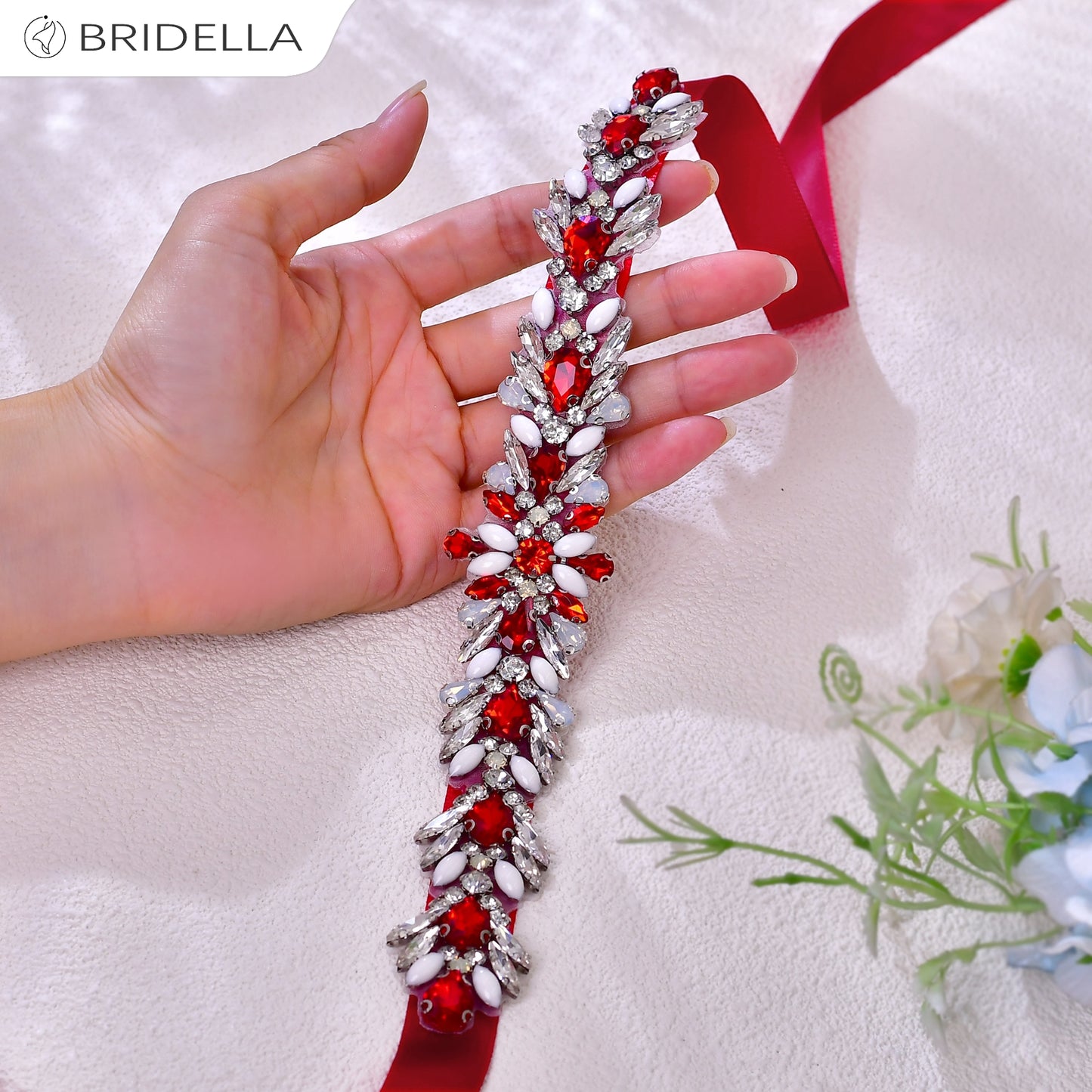 BS476R red rhinestone belt