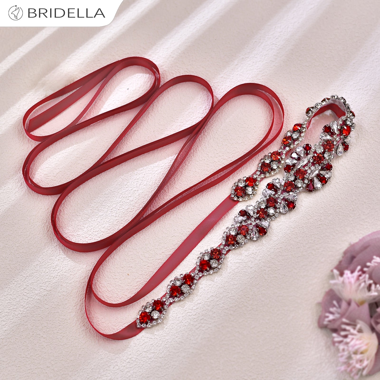 BS165R red rhinestone belt