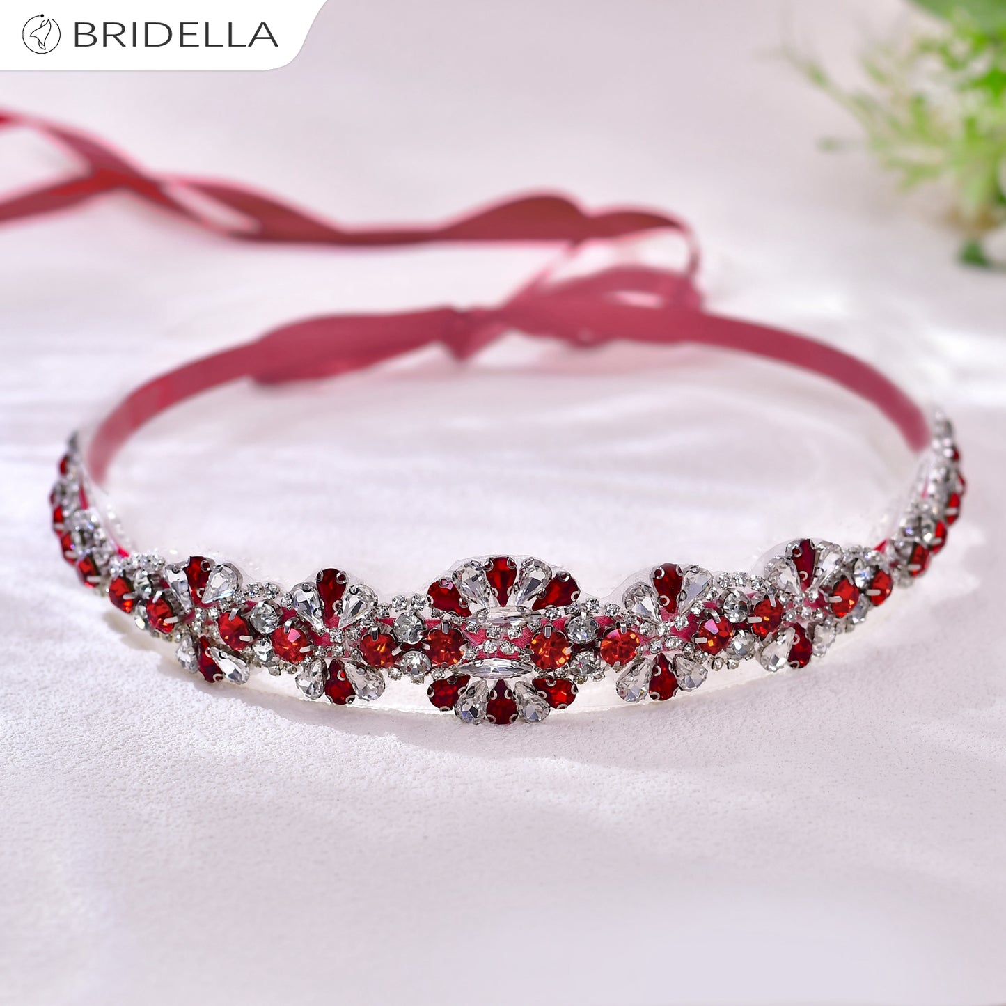 BS165R red rhinestone belt