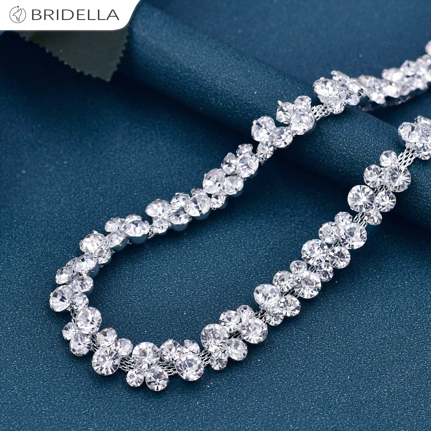 BS308 silver rhinestone chain belt