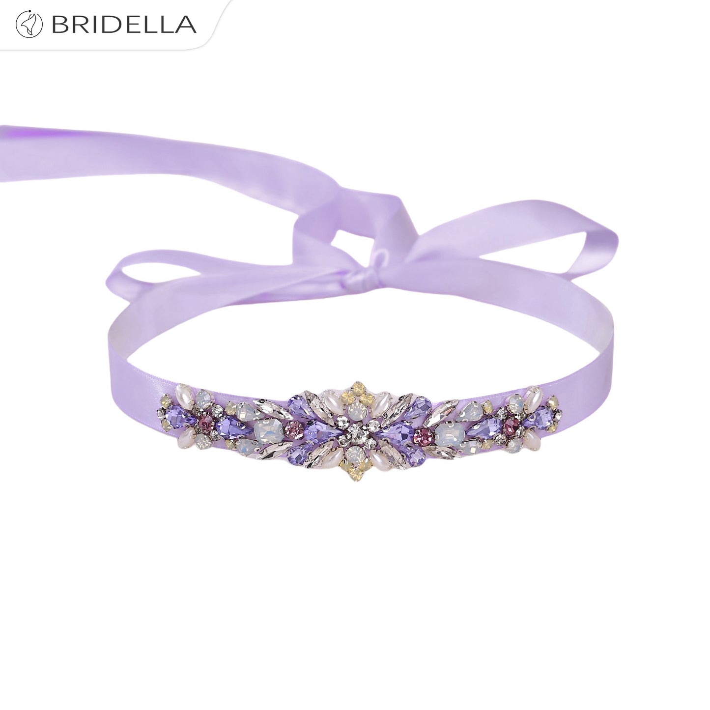 BS451L lavender rhinestone belt