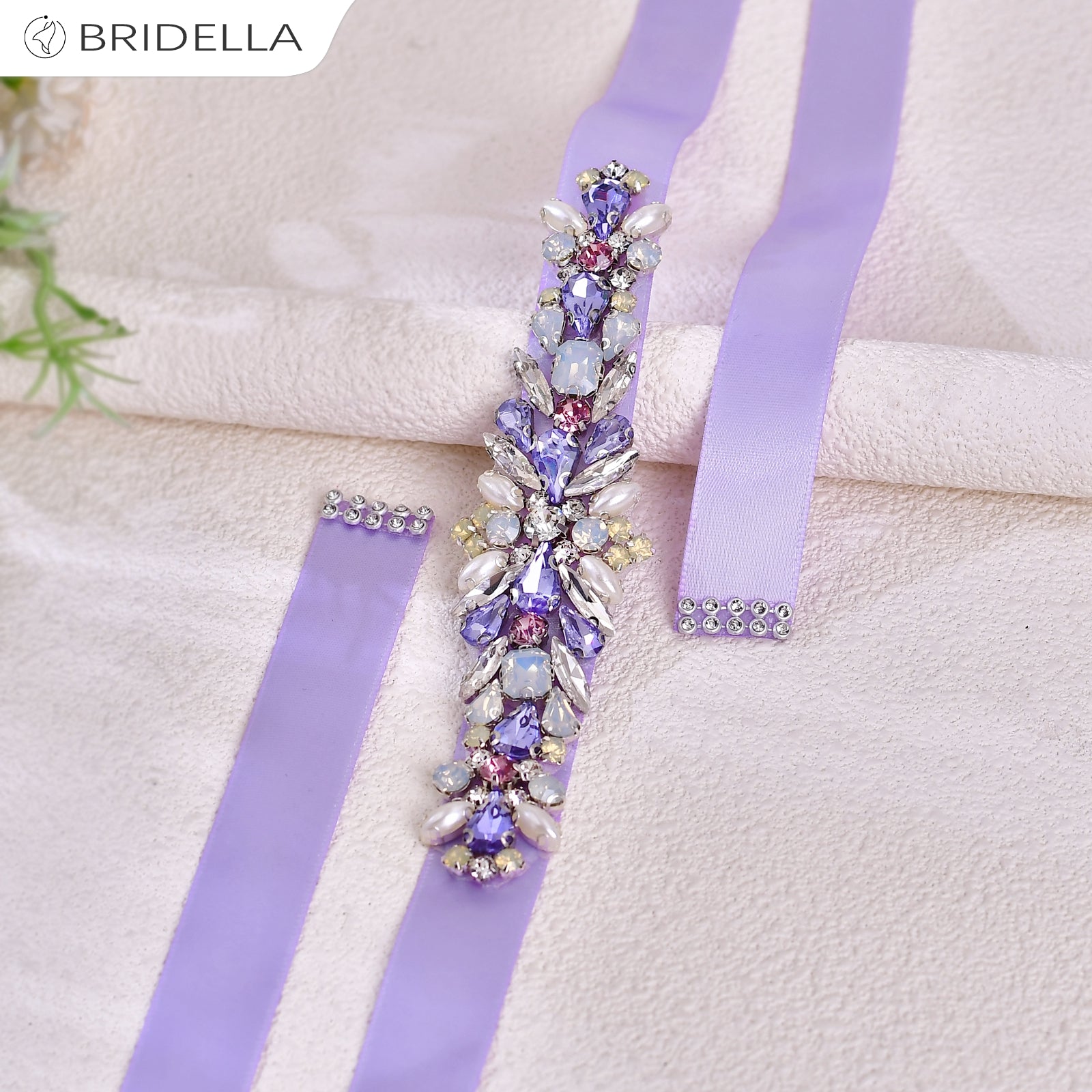 BS451L lavender rhinestone belt