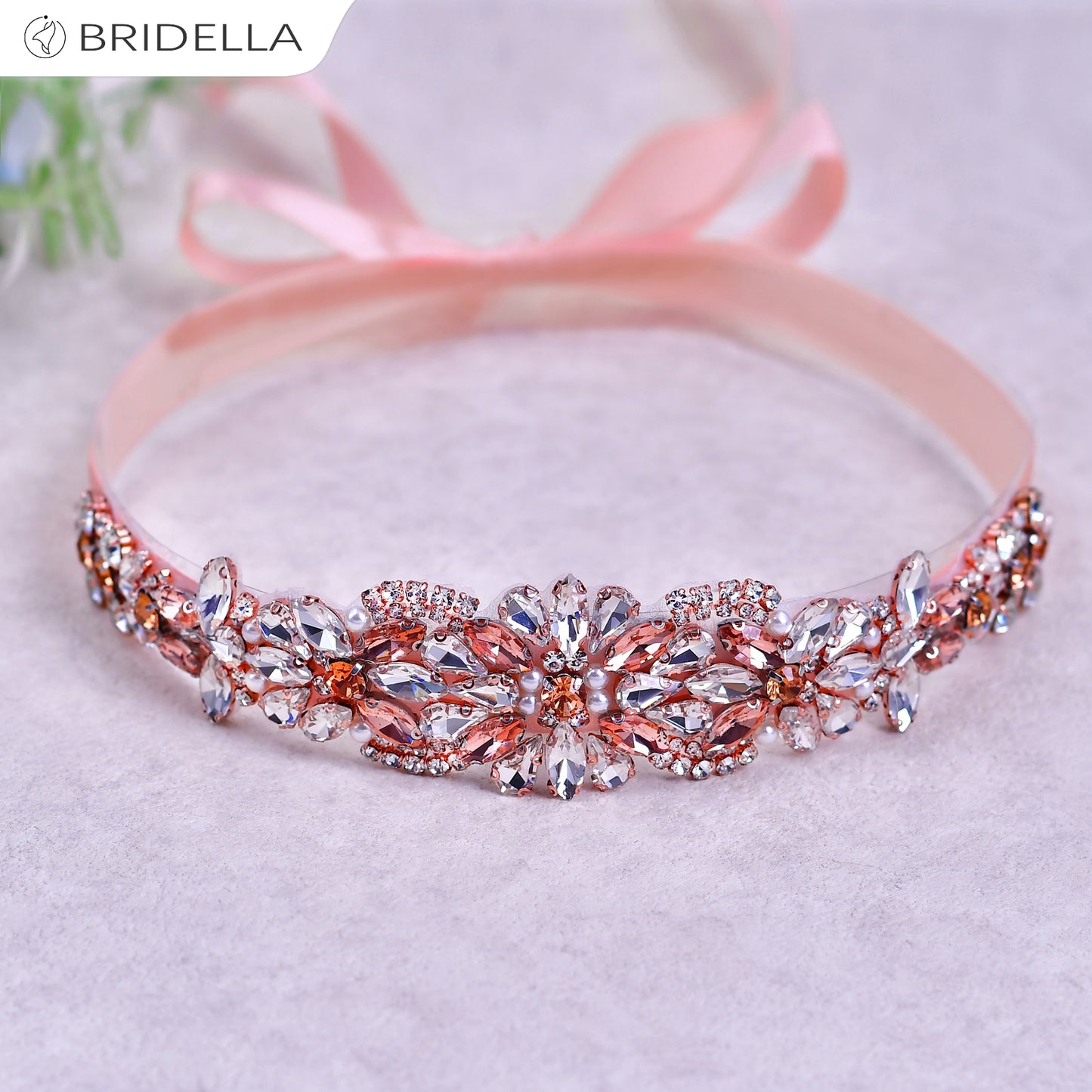 BS423 rose gold rhinestone belt