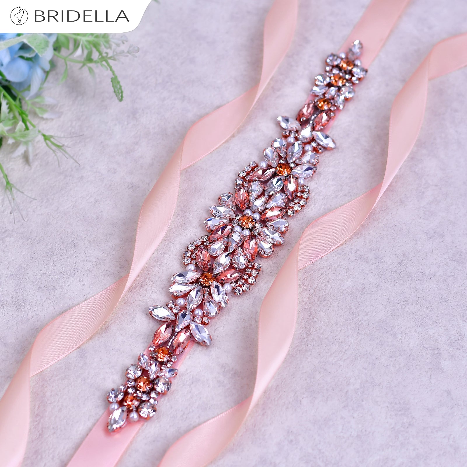 BS423 rose gold rhinestone belt