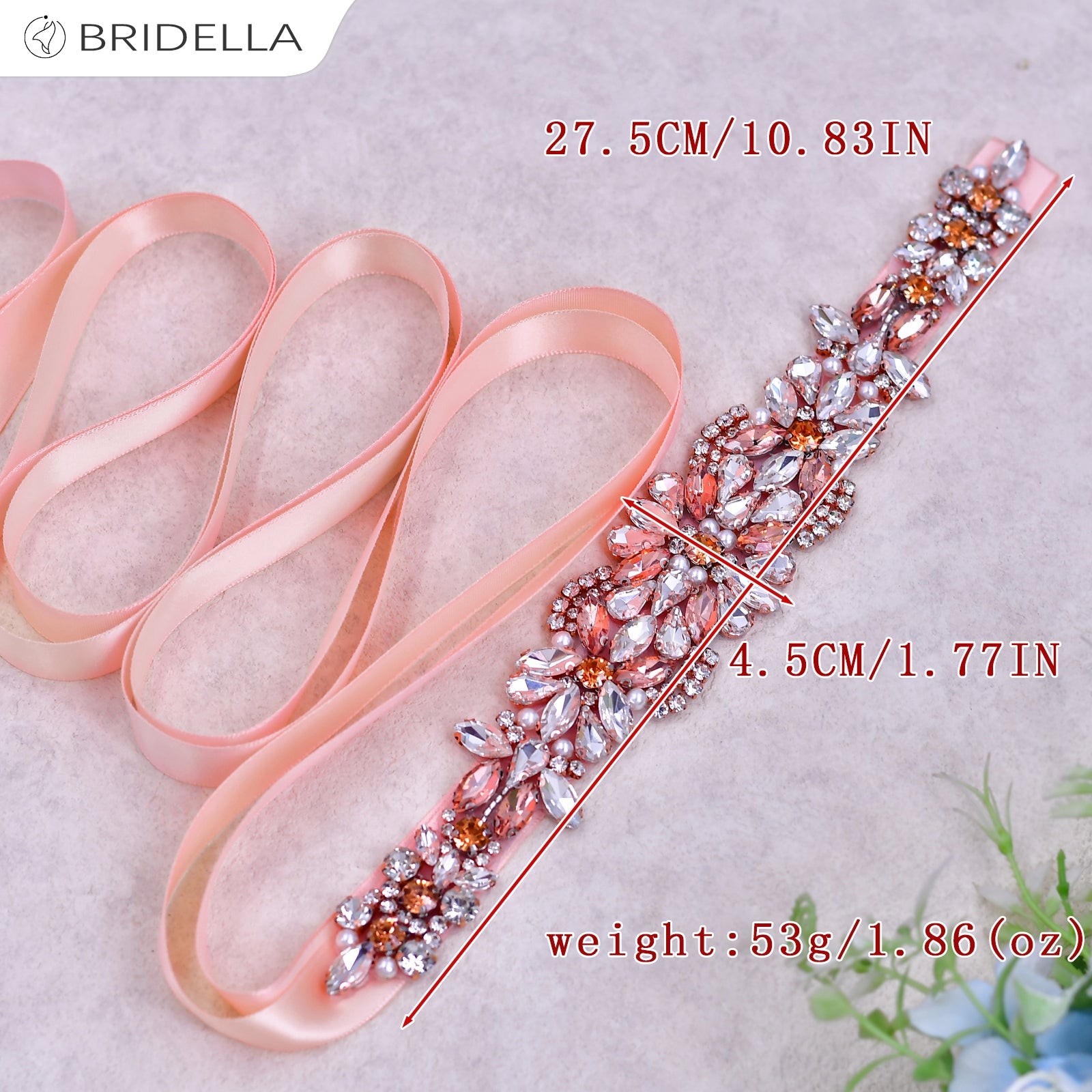 BS423 rose gold rhinestone belt