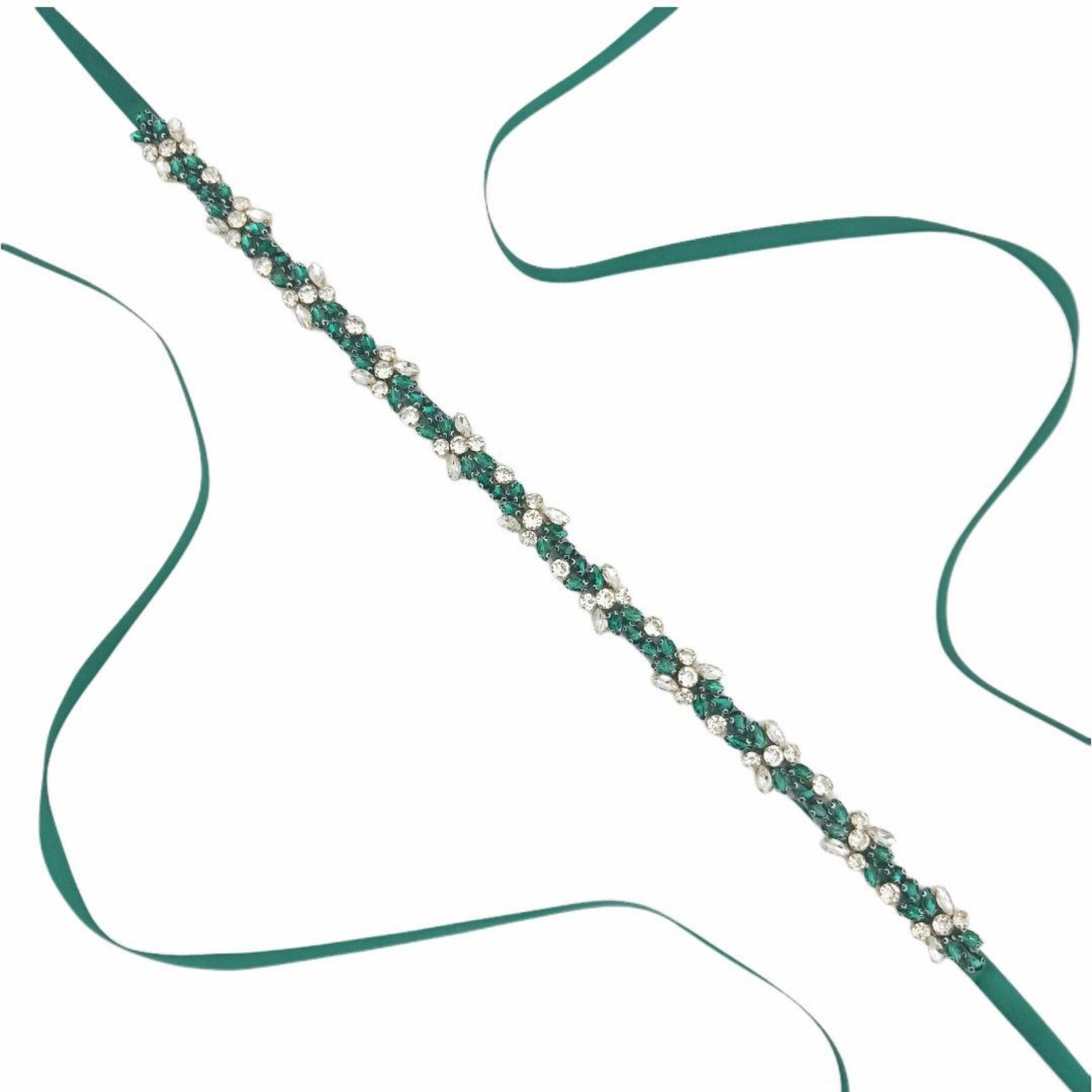 BS437KL emerald rhinestone belt