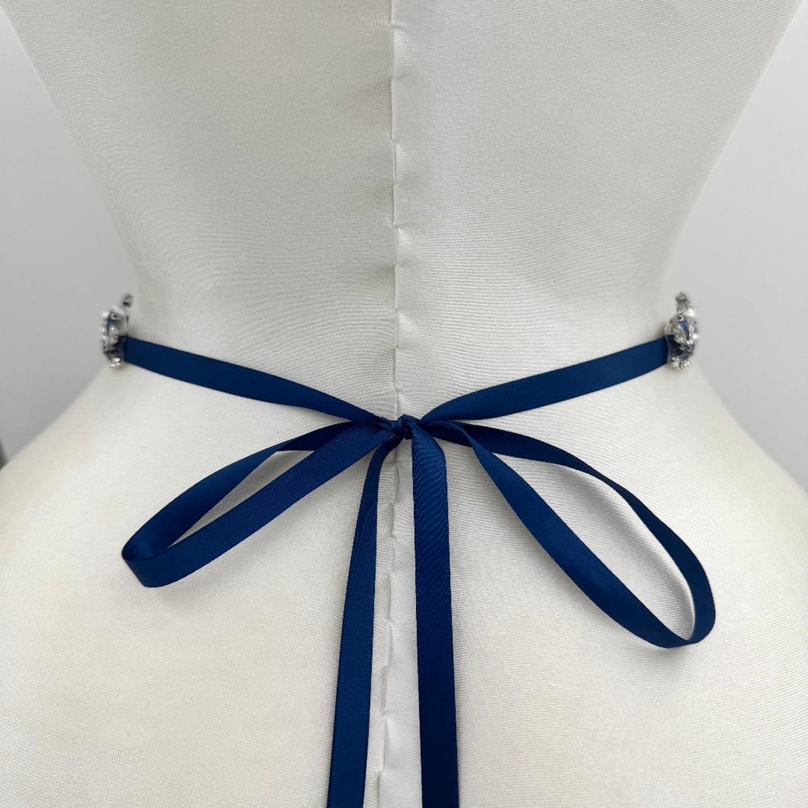 BS421ML navy rhinestone pearl belt