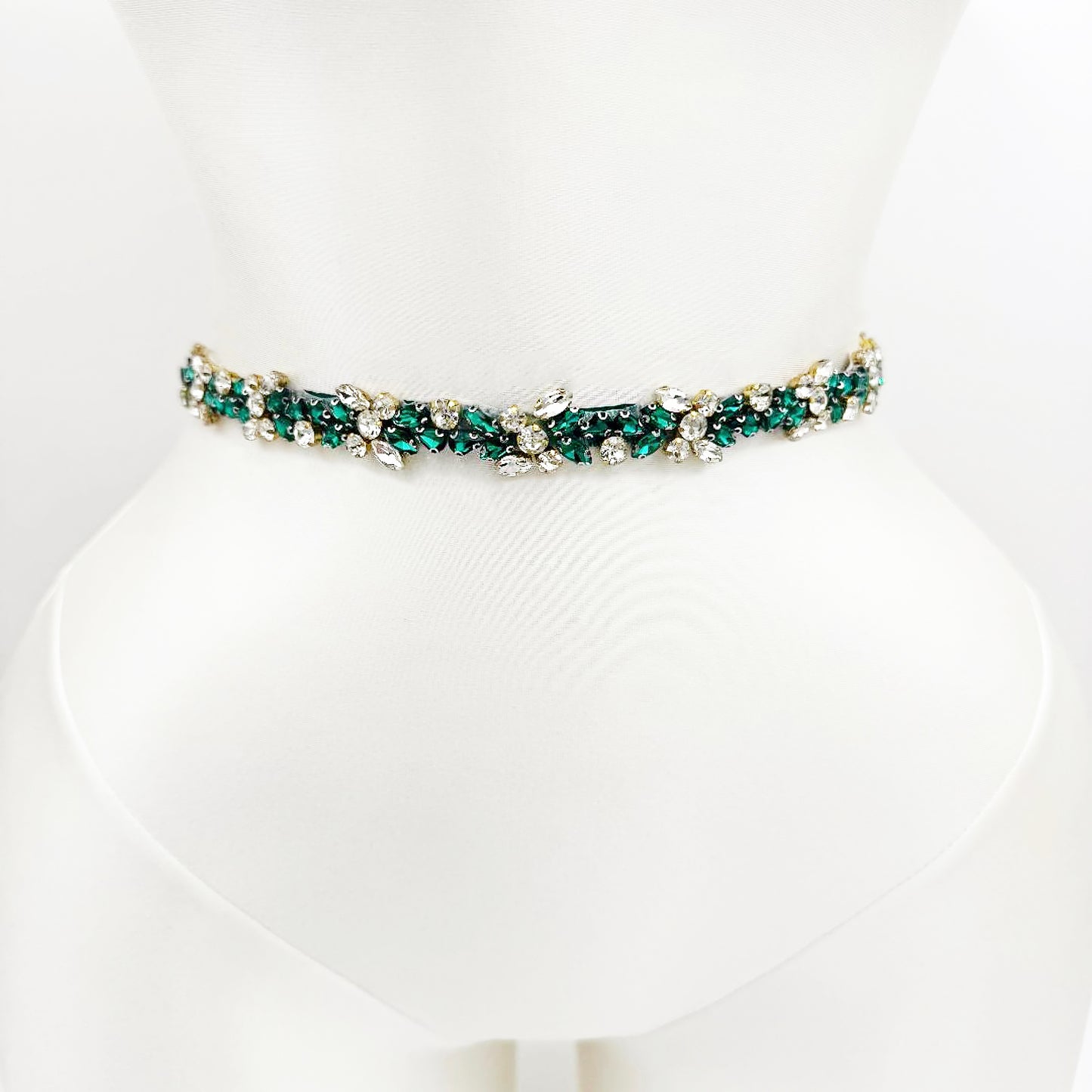 Emerald Rhinestone Belt - Bridella BS437KL