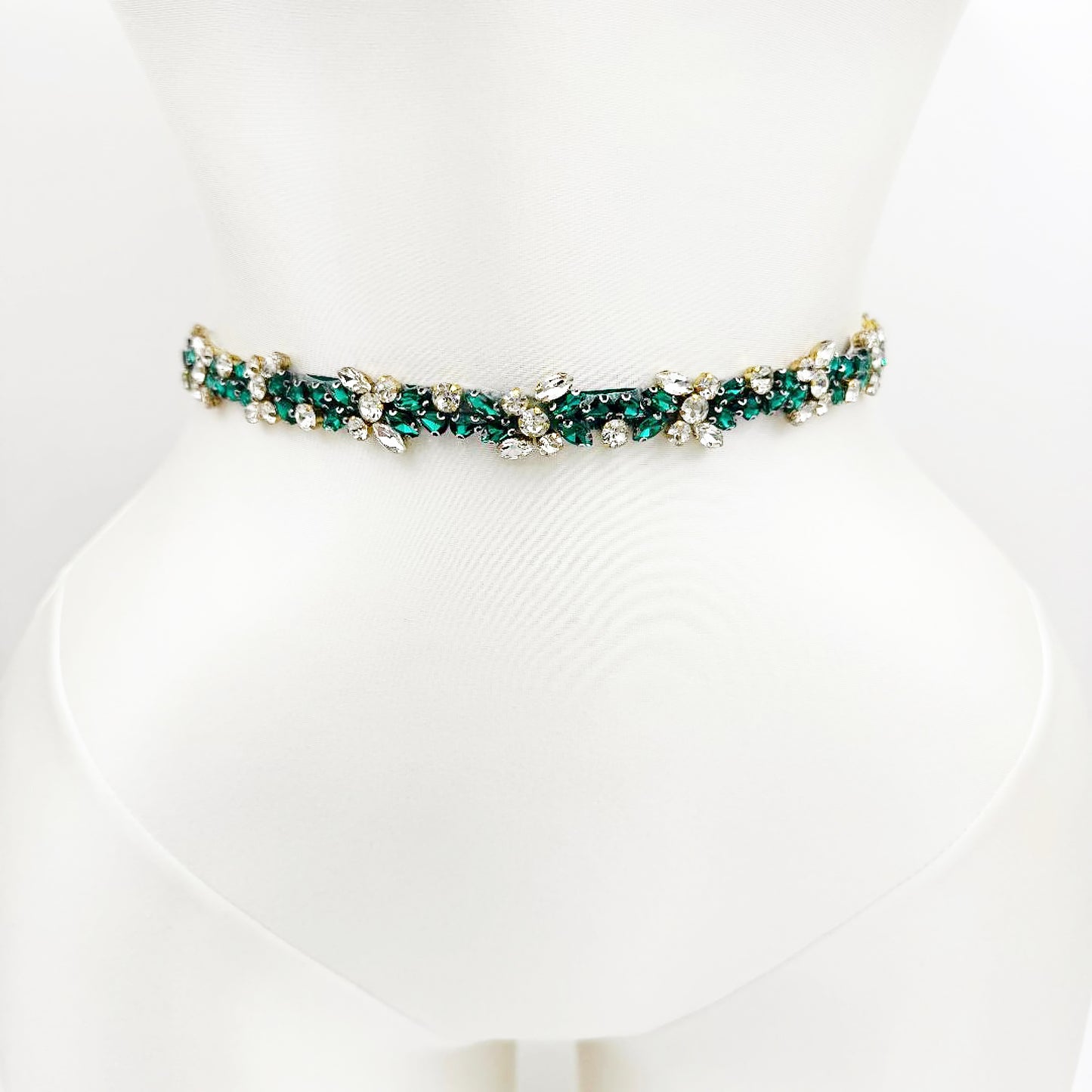 Emerald Rhinestone Belt - Bridella BS437KL