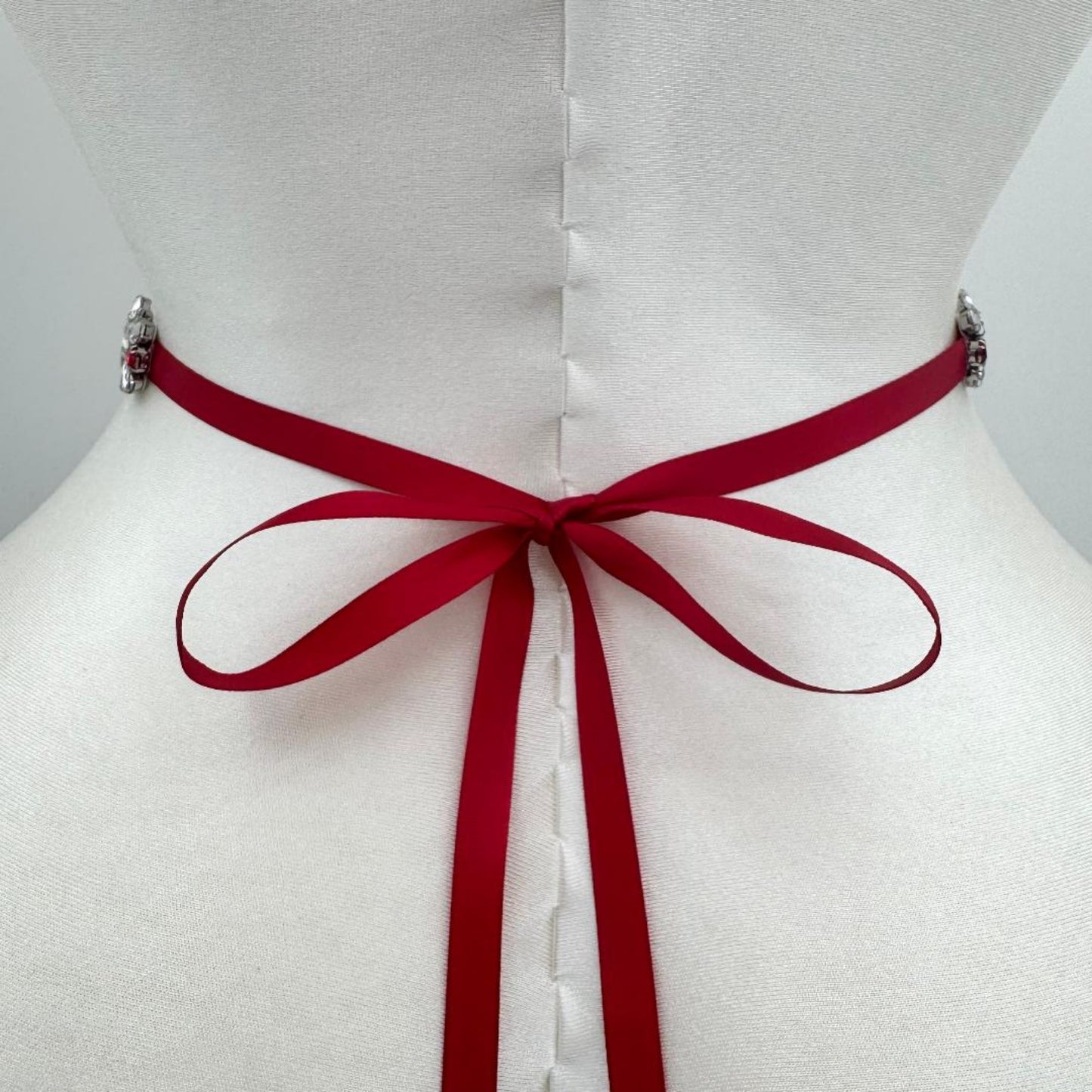BS43R burgundy rhinestone belt