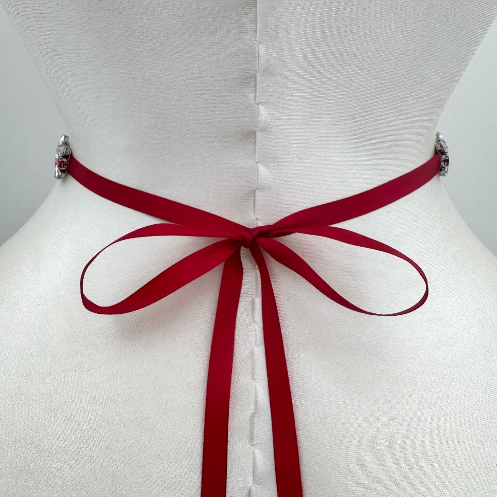 BS43R burgundy rhinestone belt