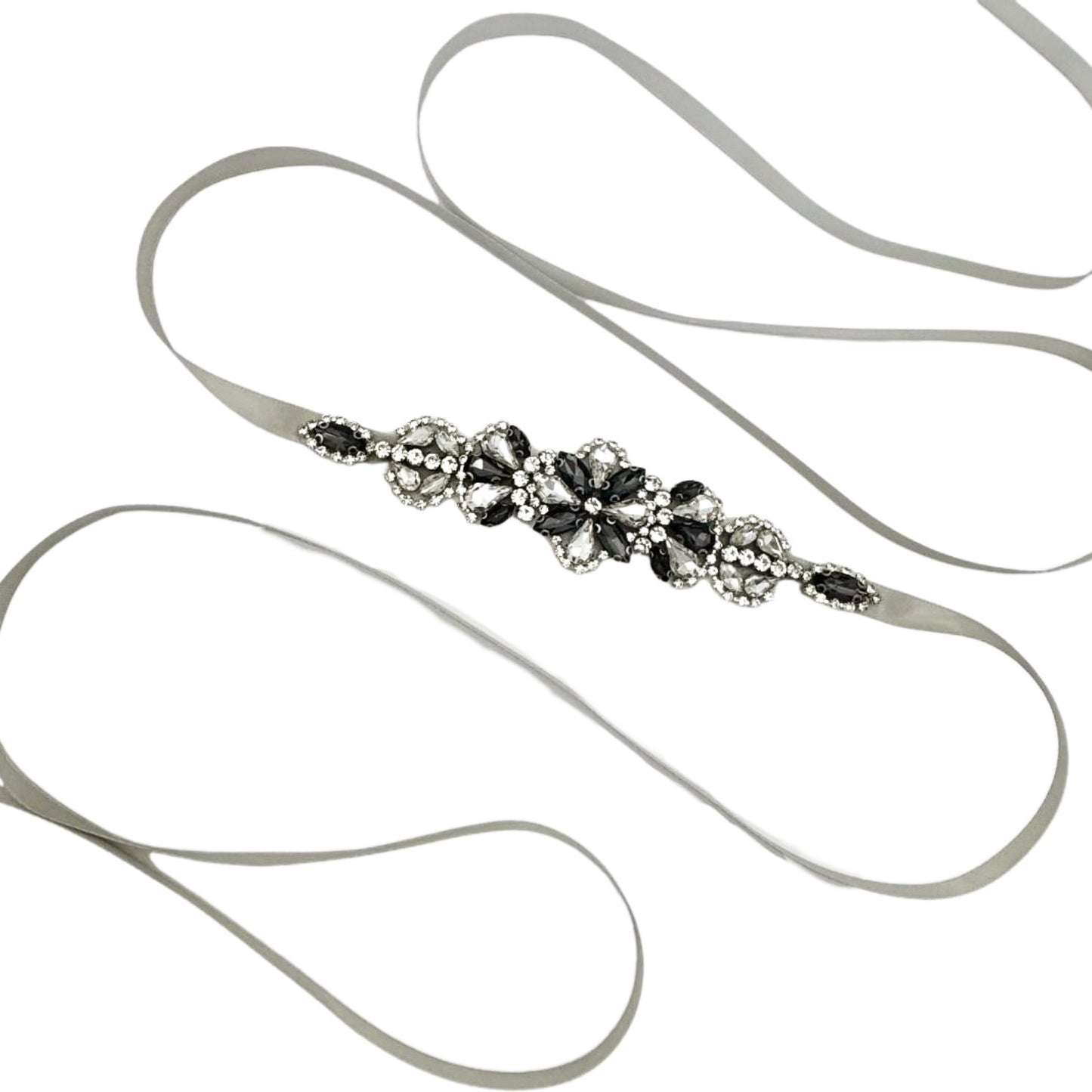 Grey Rhinestone Belt - Bridella BS464H