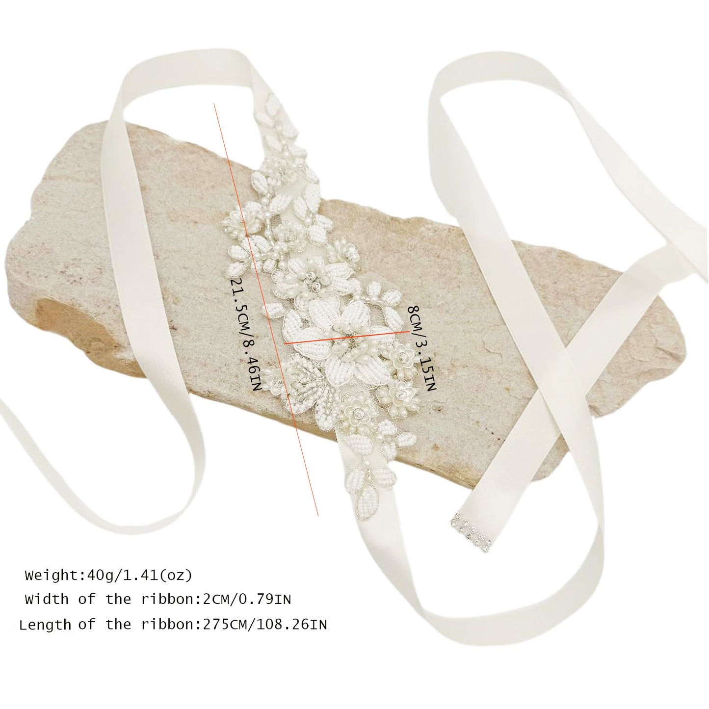 Ivory Pearl Belt - Bridella BS484
